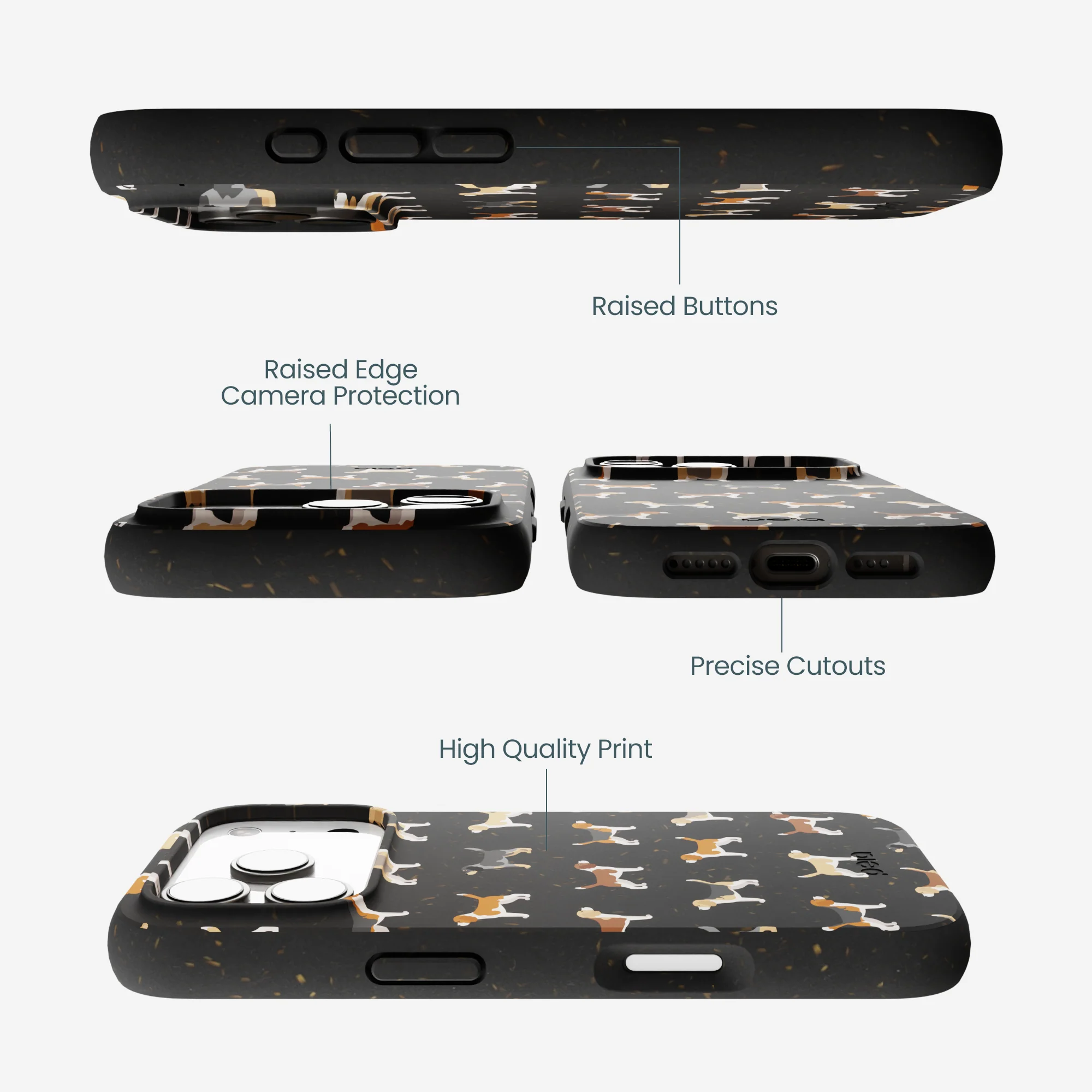 Black Beagle Buds iPhone 17 Pro Case - Image 3