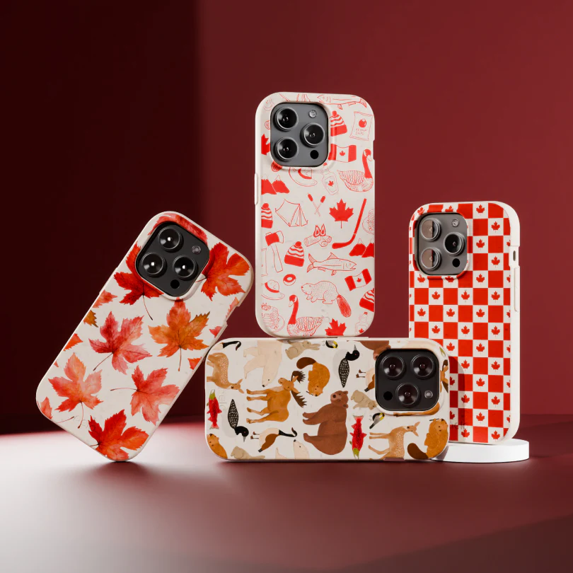 Black Canadian Stickers iPhone 14 Case - Image 5