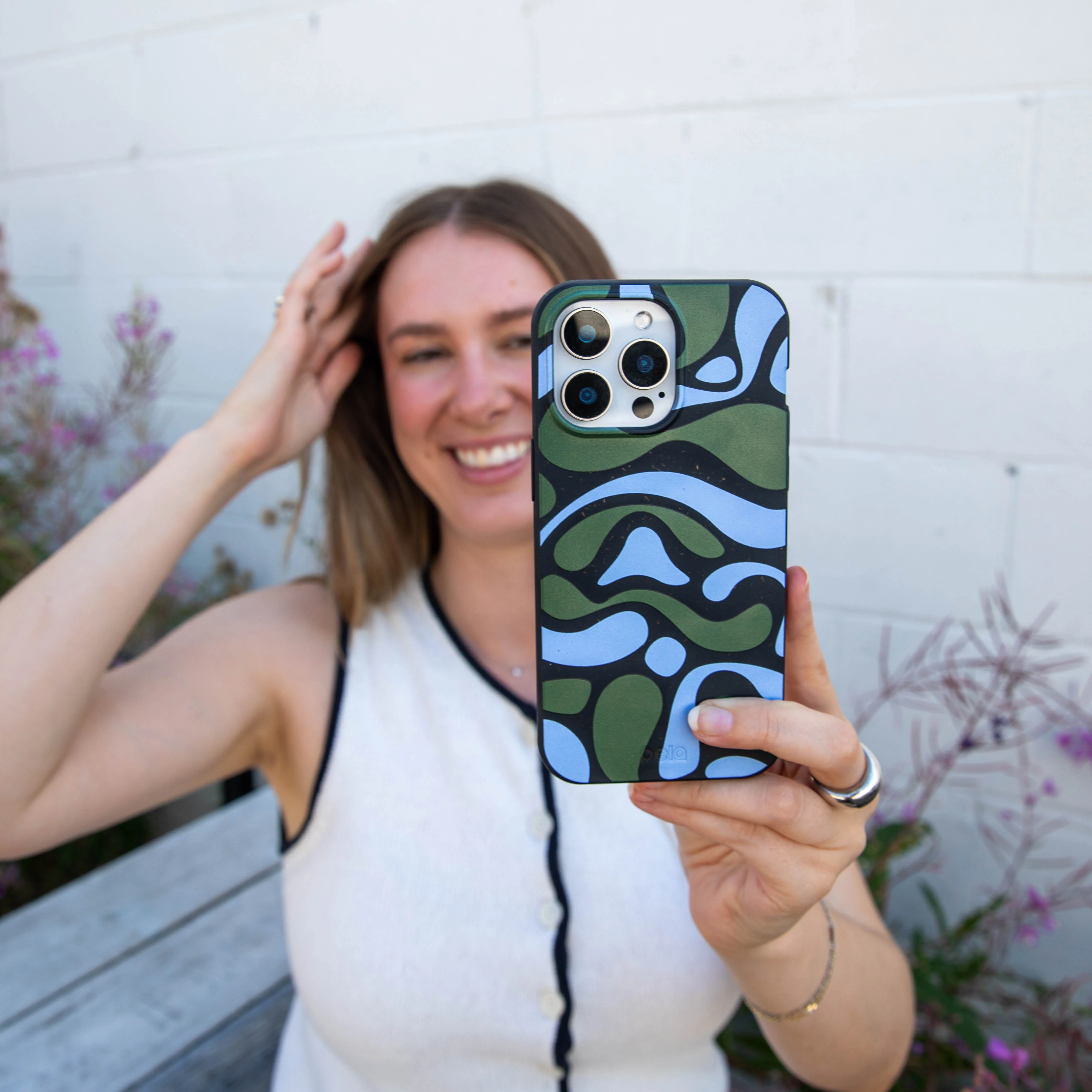 Black Curve and Flow Google Pixel 8a Case - Image 6