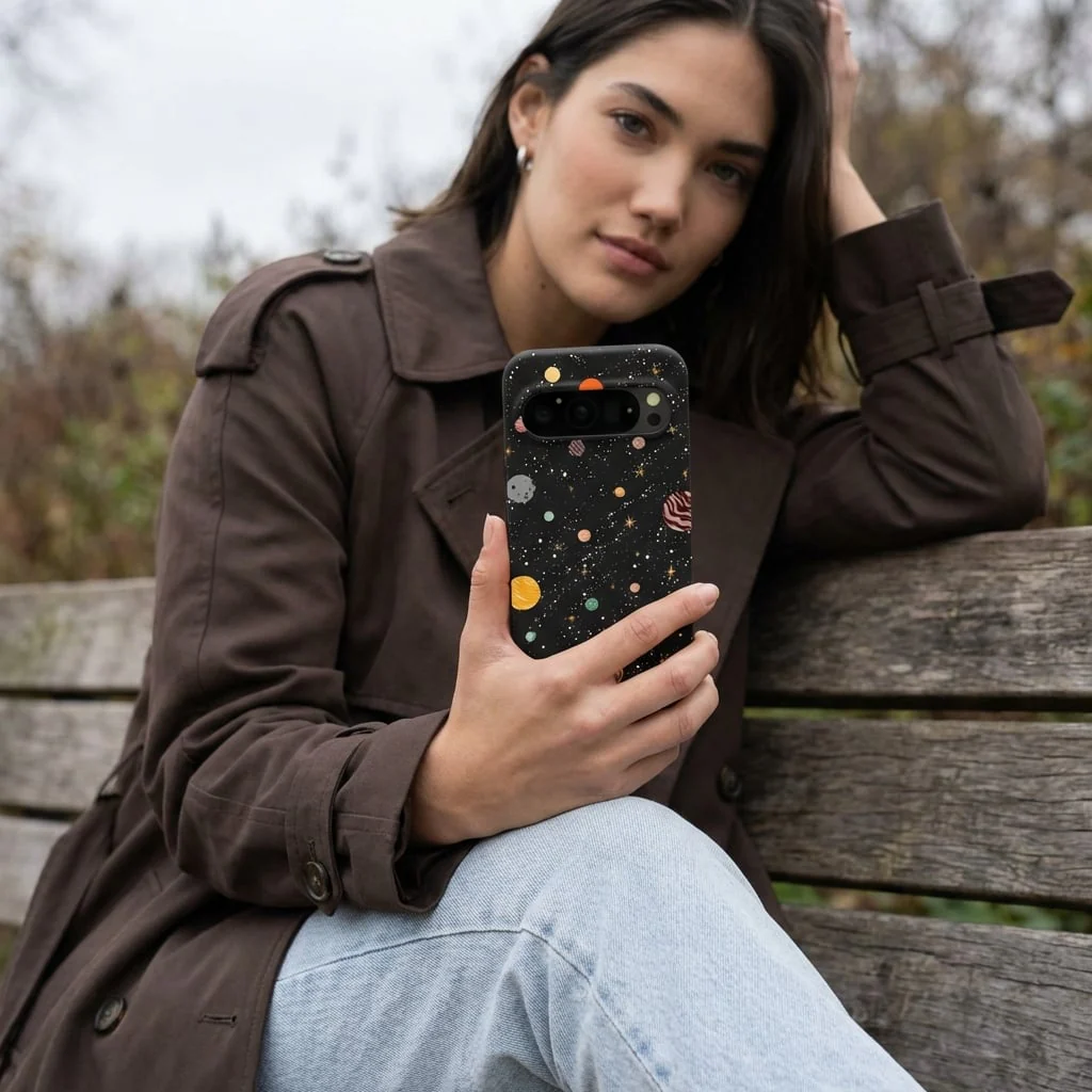 Black Galactic Glow Google Pixel 9 Pro XL Case - Image 2