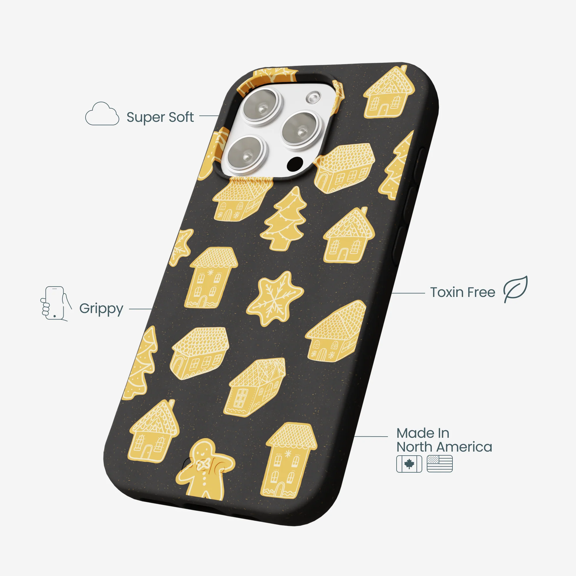 Black Gingerbread Dreams iPhone 16 Pro Max Case - Image 4