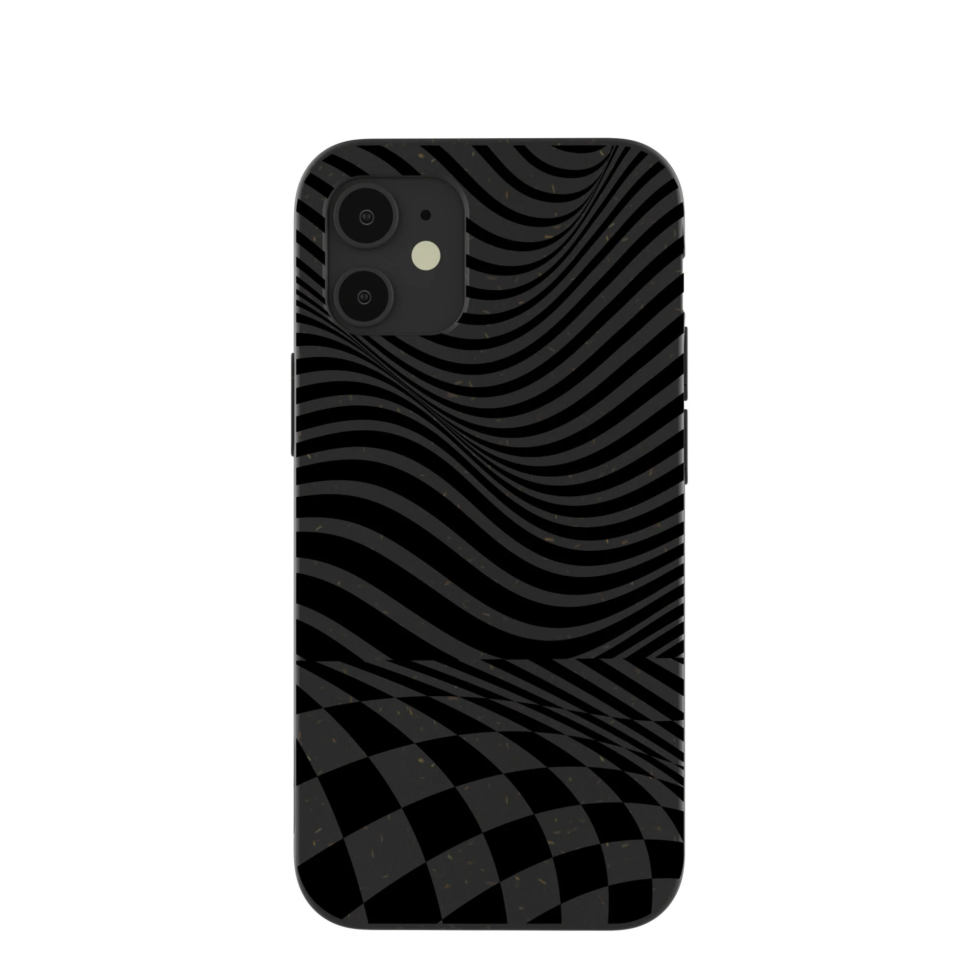 Black Melted Checkers iPhone 12 Mini Case