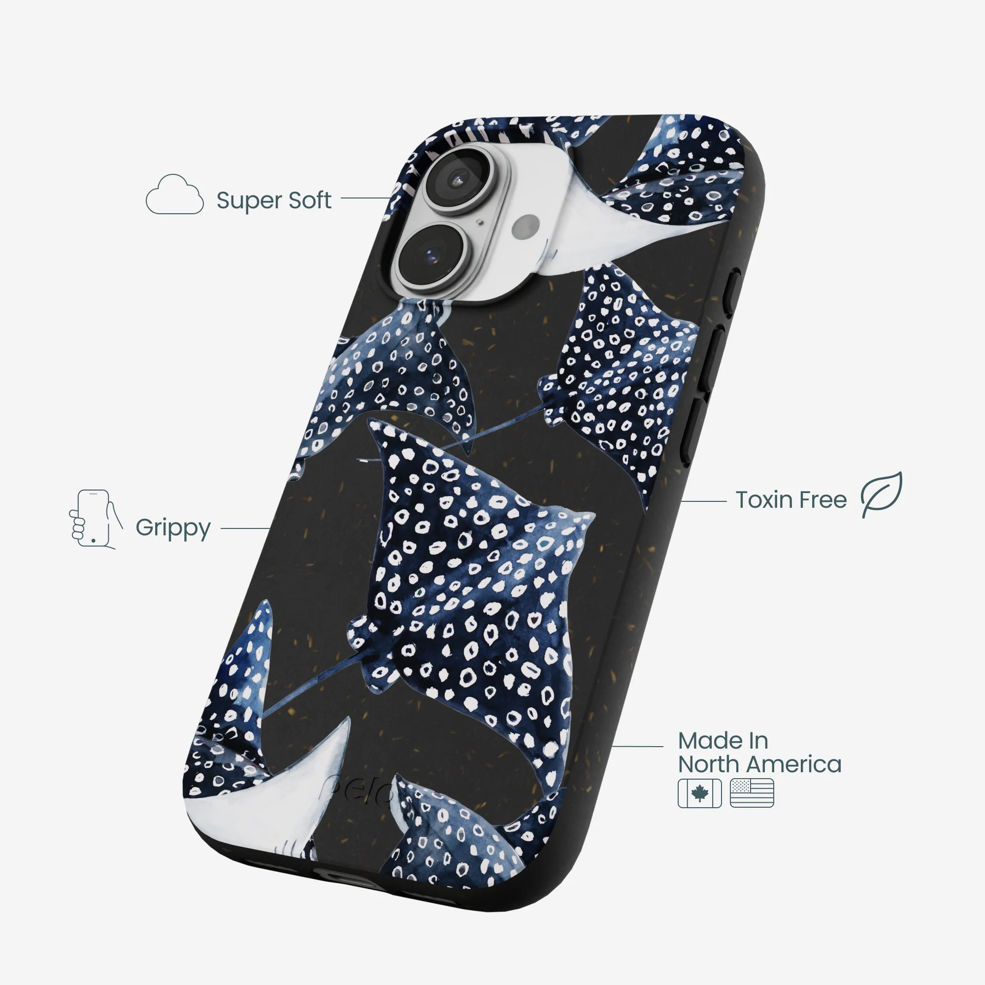 Black Midnight Rays iPhone 17 Case - Image 3