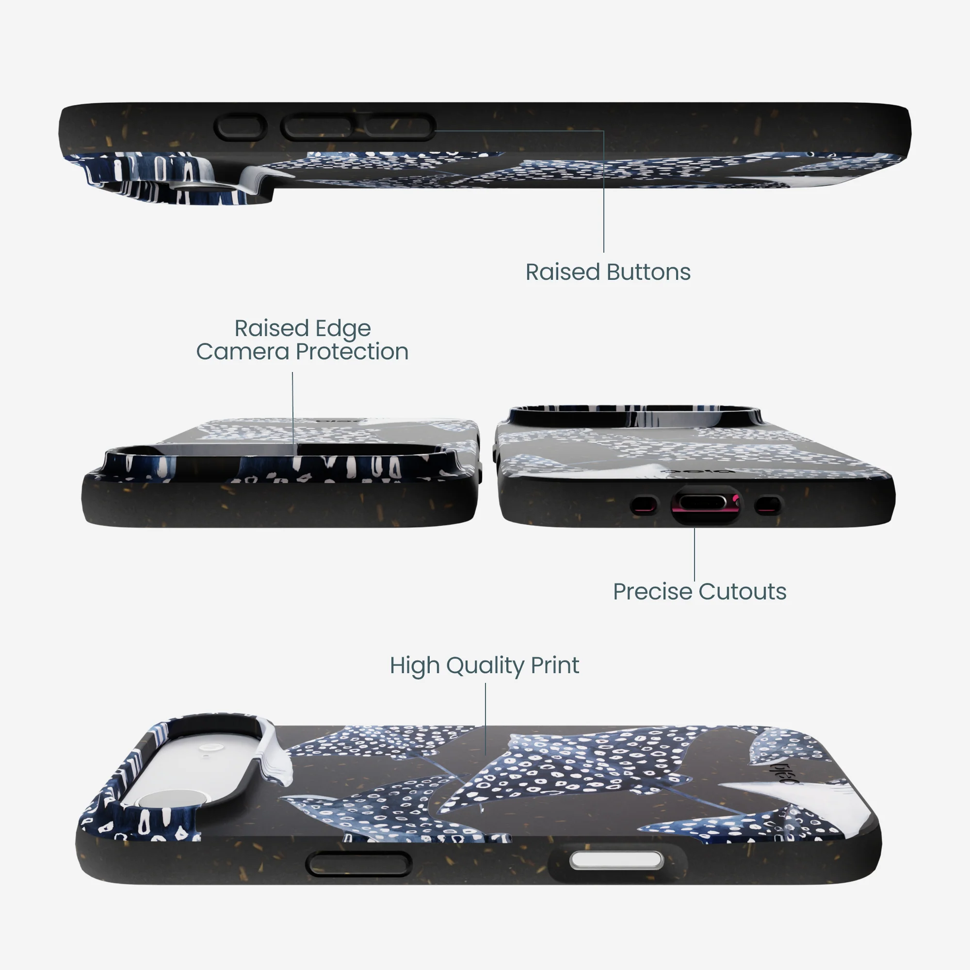 Black Midnight Rays iPhone Air Case - Image 3