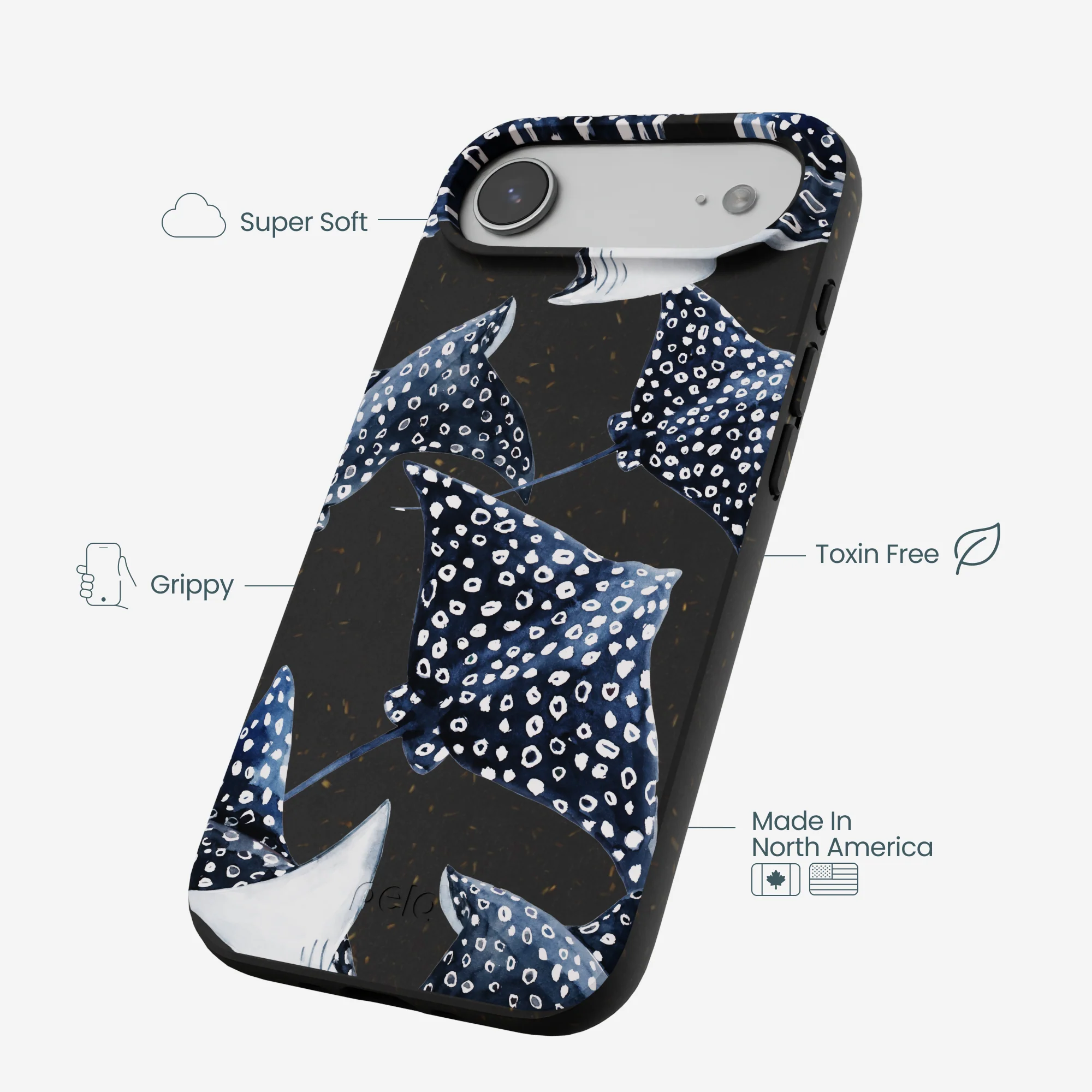 Black Midnight Rays iPhone Air Case - Image 4