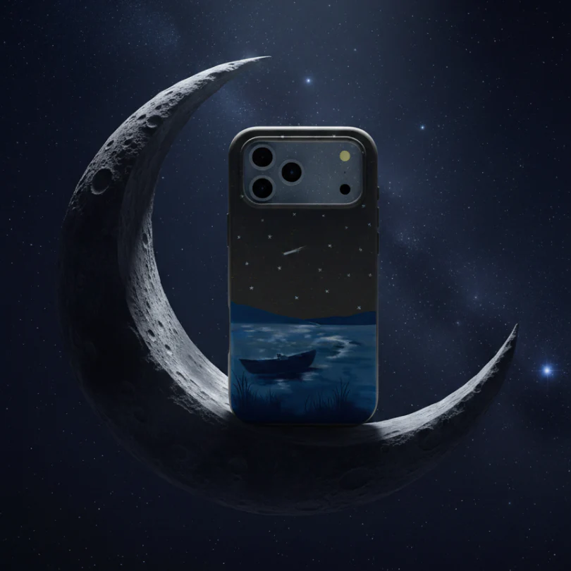 Black Moonlight Lake Samsung Galaxy S22 Case - Image 2