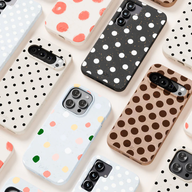 Black Polka Confetti iPhone 13 Mini Case - Image 8