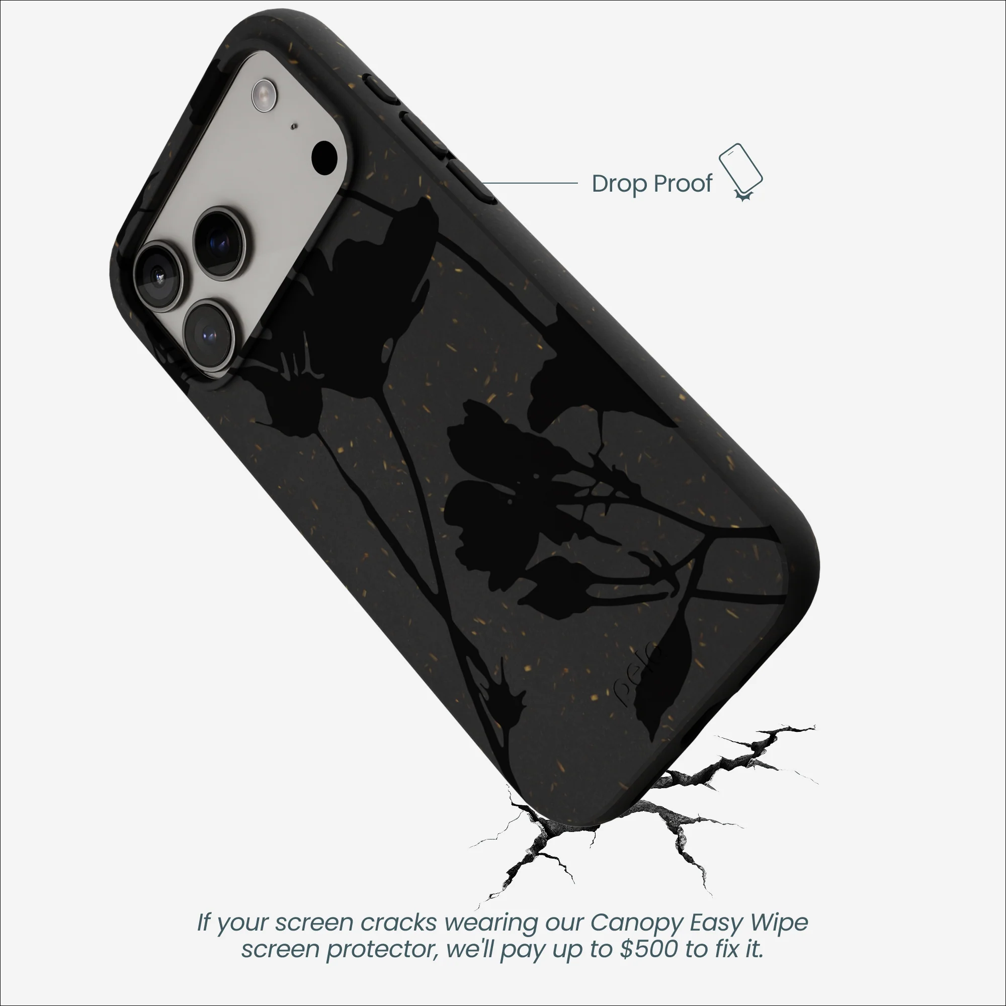 Black Shadow Petals iPhone 17 Pro Max Case - Image 5