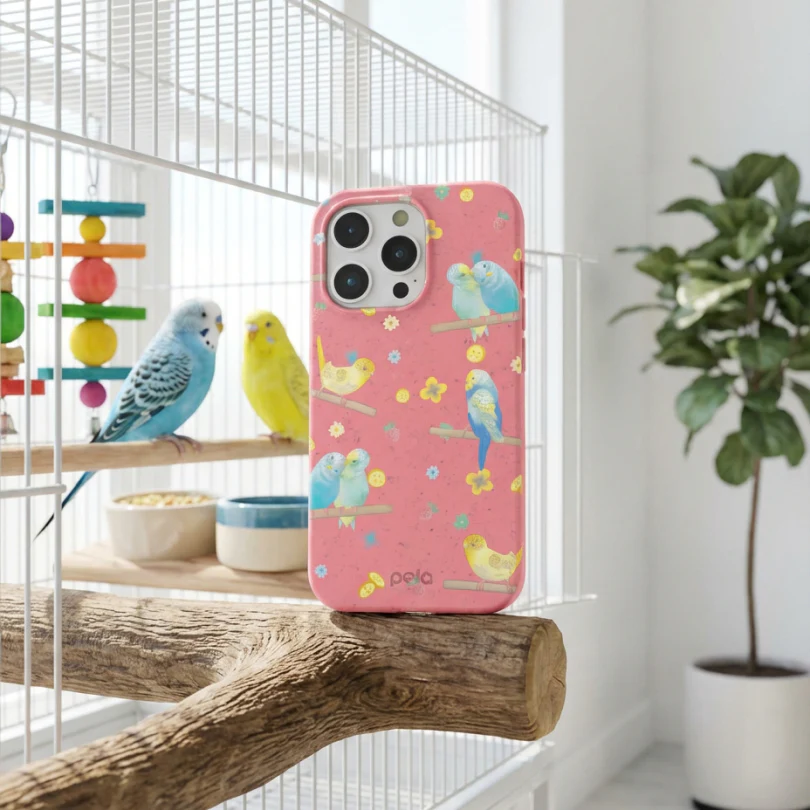 Bubblegum Pink Budgie Daydream iPhone 12 Pro Max Case - Image 6