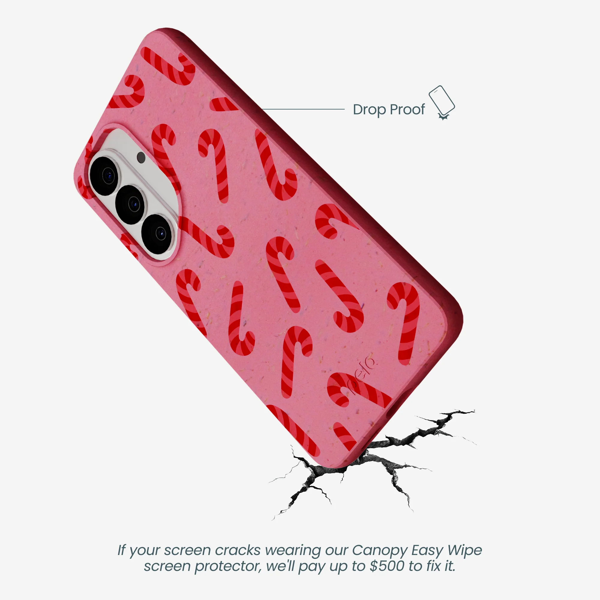 Bubblegum Pink Candy Cane Chaos Samsung Galaxy S26 Case - Image 5