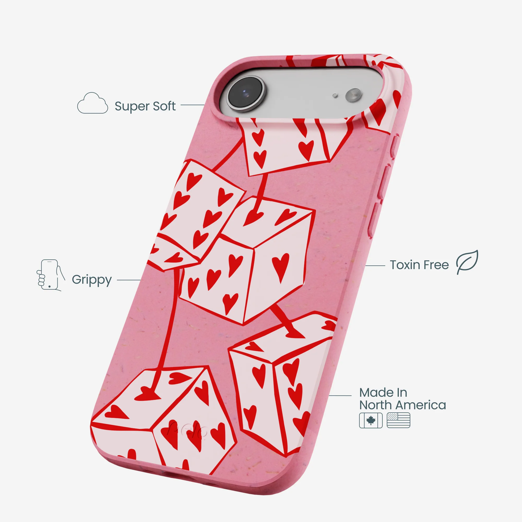 Bubblegum Pink Dicey Cherries iPhone Air Case - Image 3