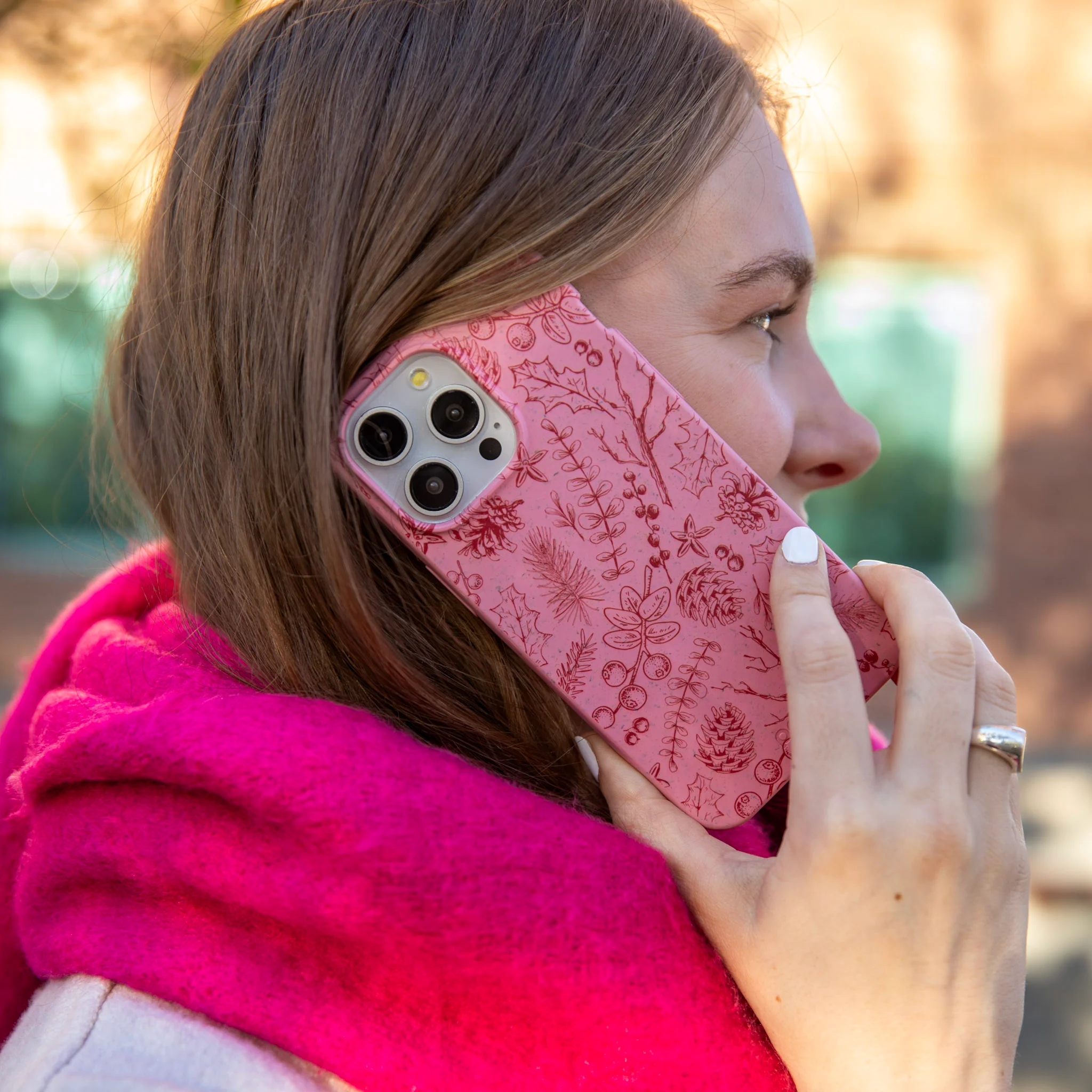 Bubblegum Pink Festive Forest iPhone 15 Pro Max Case - Image 5
