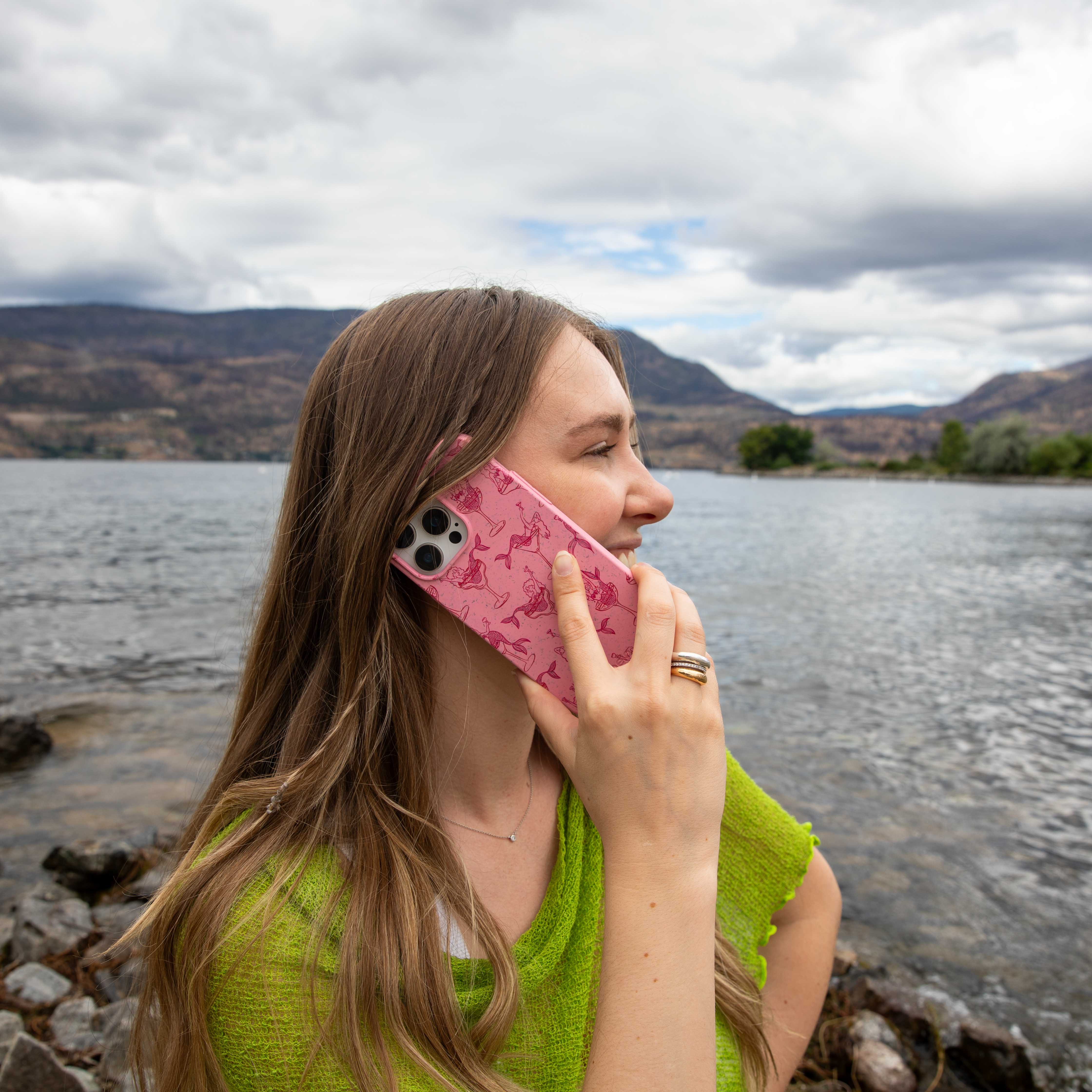 Bubblegum Pink Mermaid Cocktail iPhone 15 Plus Case - Image 5
