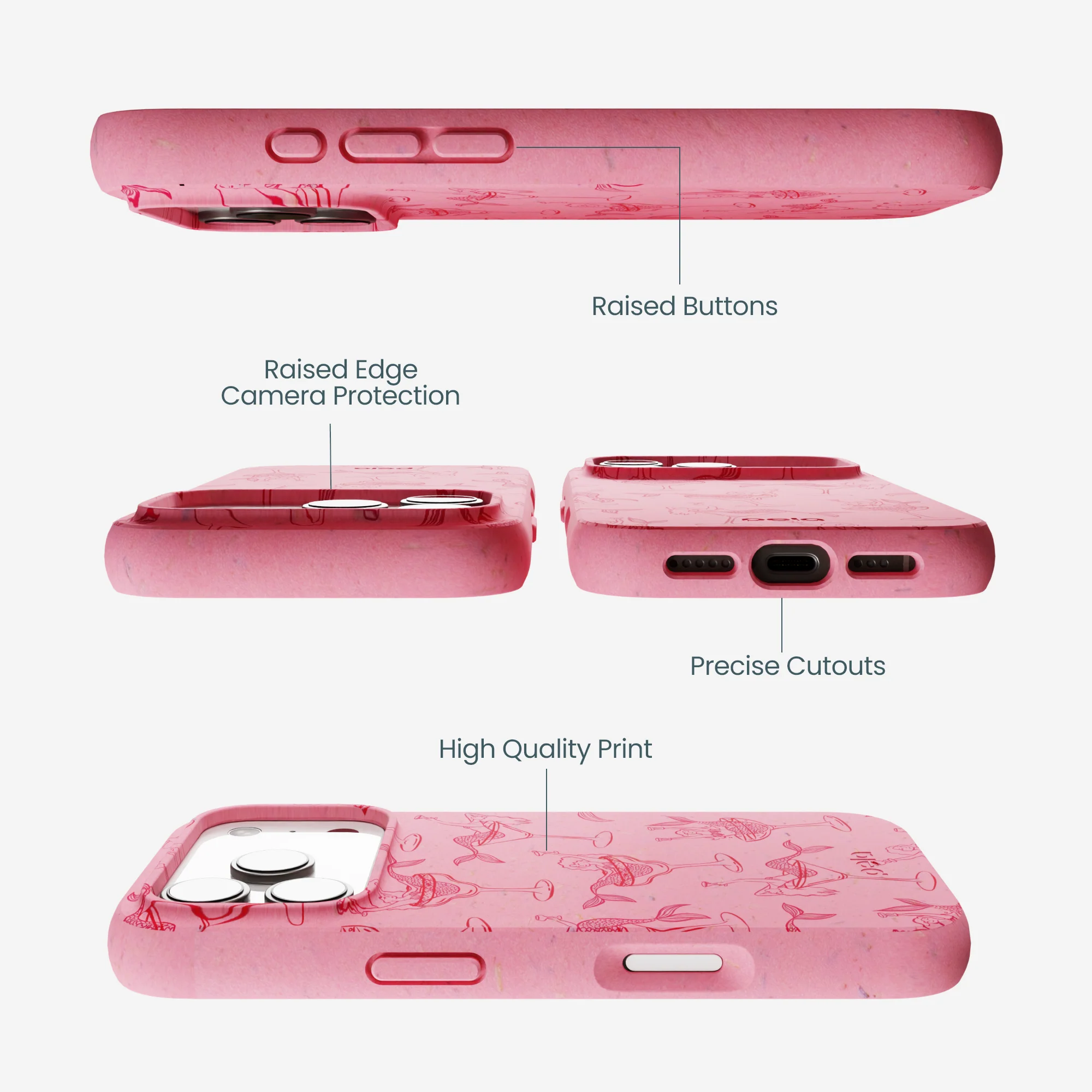 Bubblegum Pink Mermaid Cocktail iPhone 17 Pro Case - Image 3
