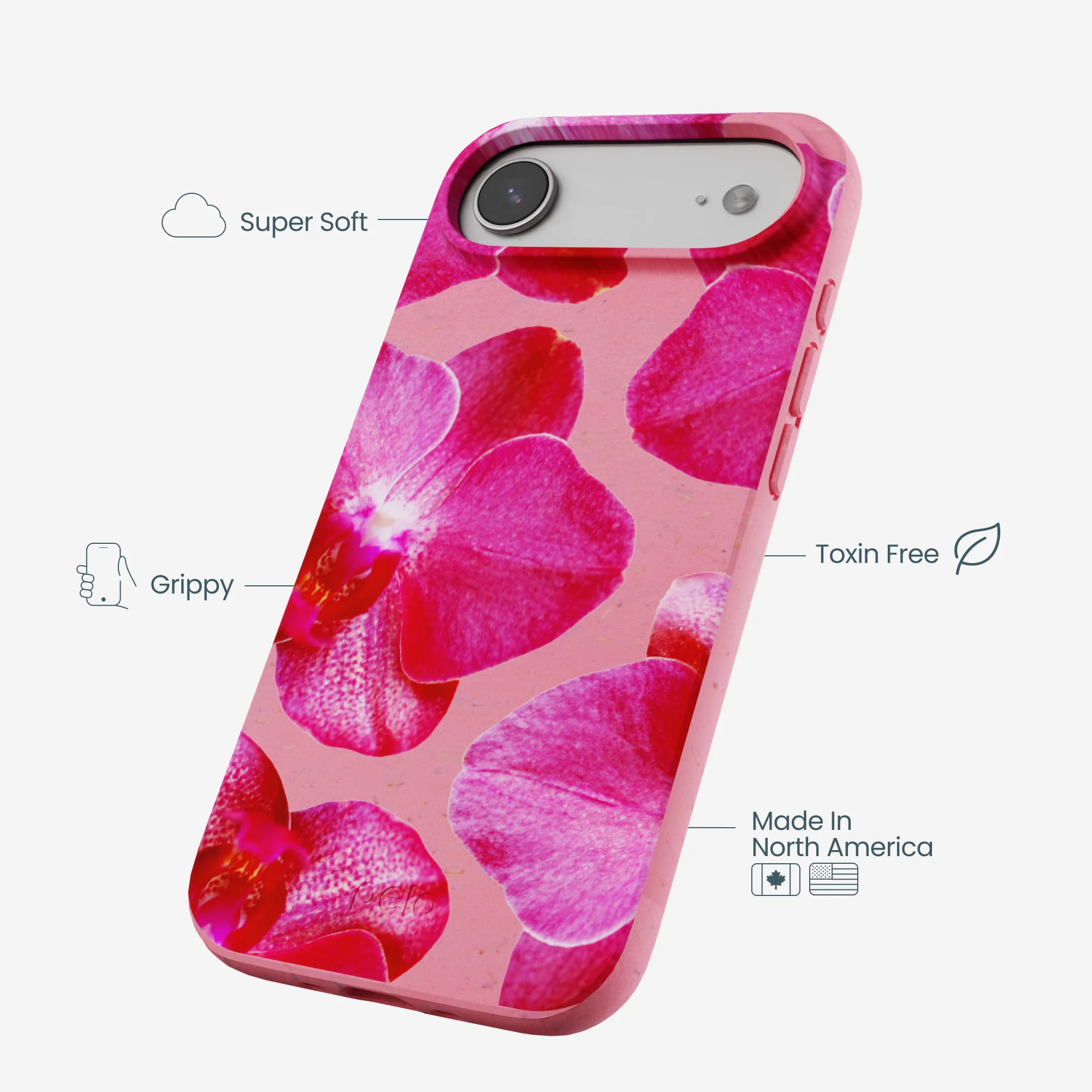 Bubblegum Pink Pink Orchids iPhone Air Case - Image 3