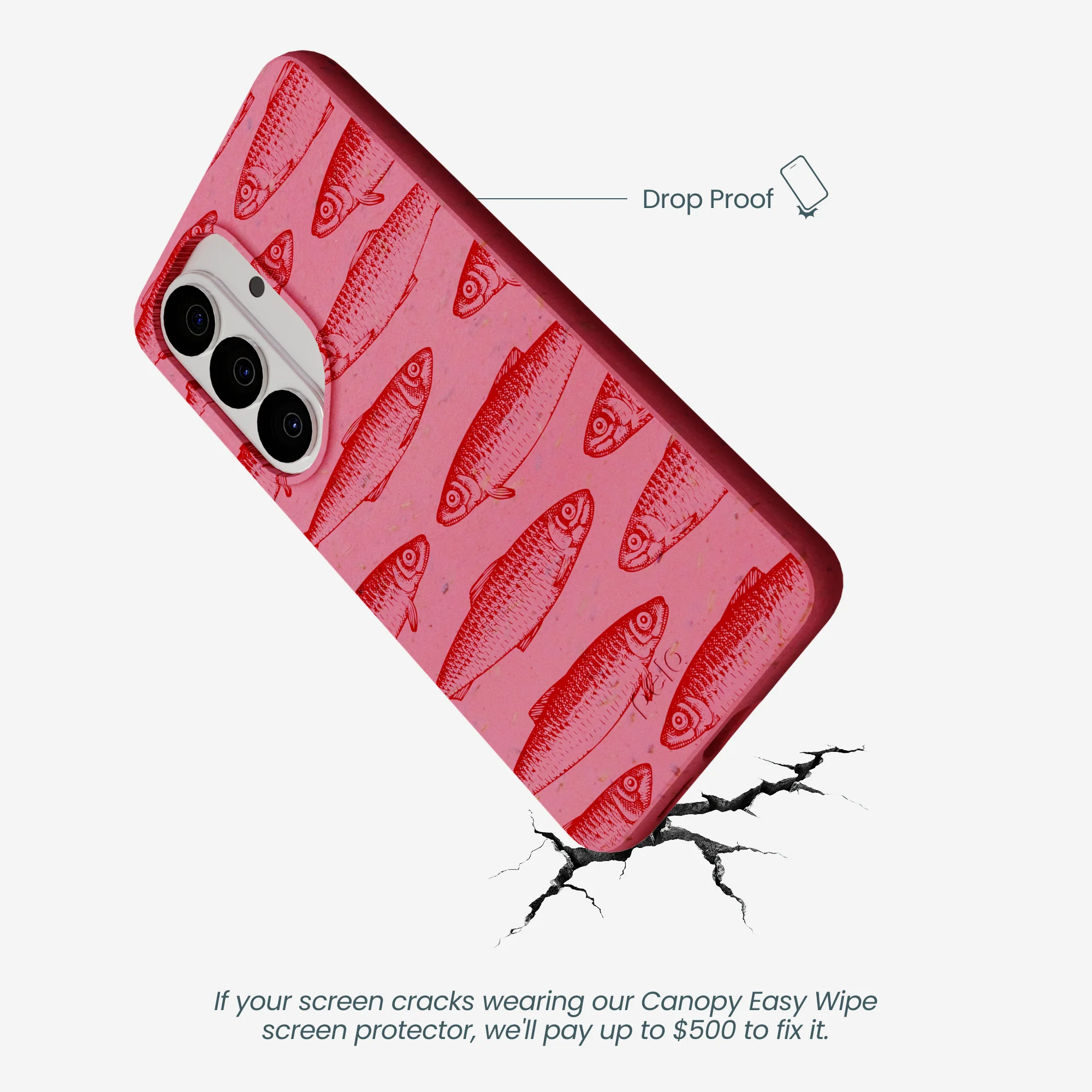 Bubblegum Pink Sardine Stream Samsung Galaxy S26 Case - Image 5