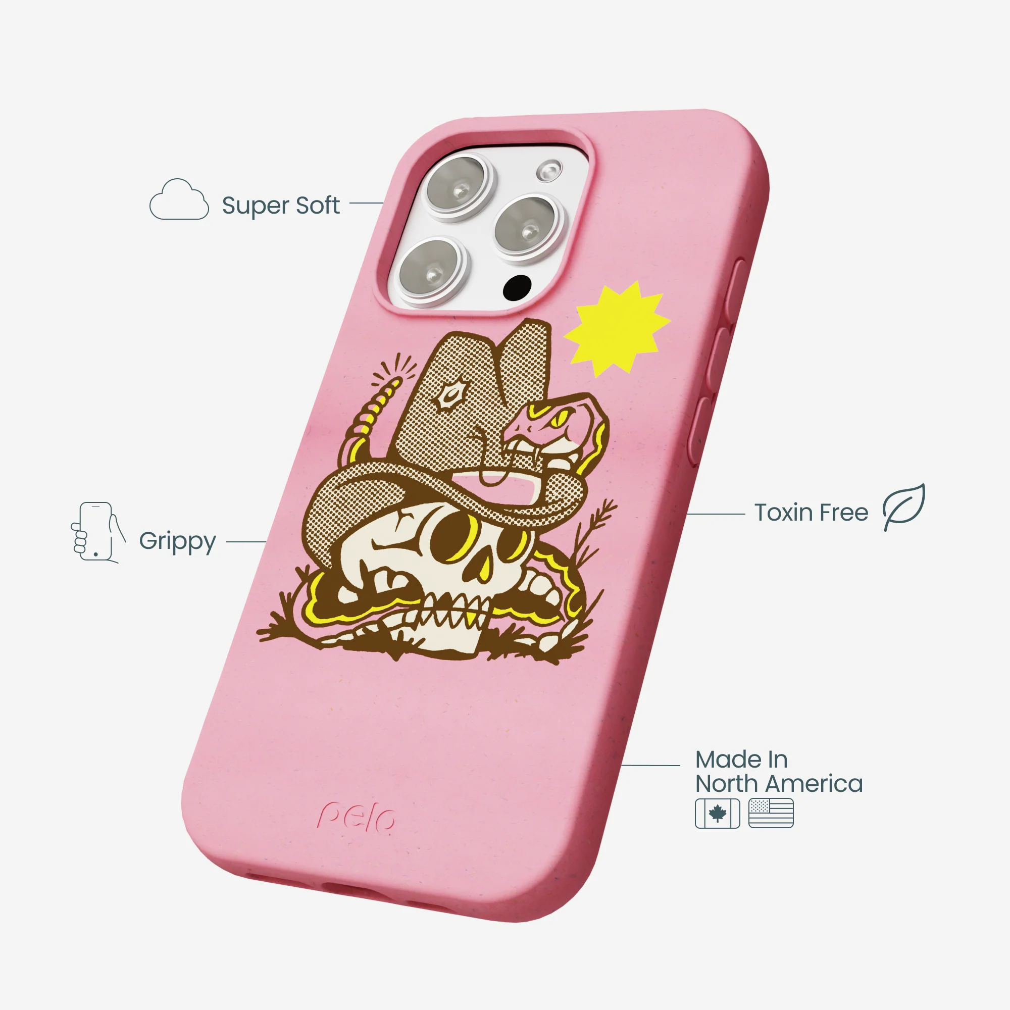 Bubblegum Pink Snakebite iPhone 16 Pro Max Case - Image 4