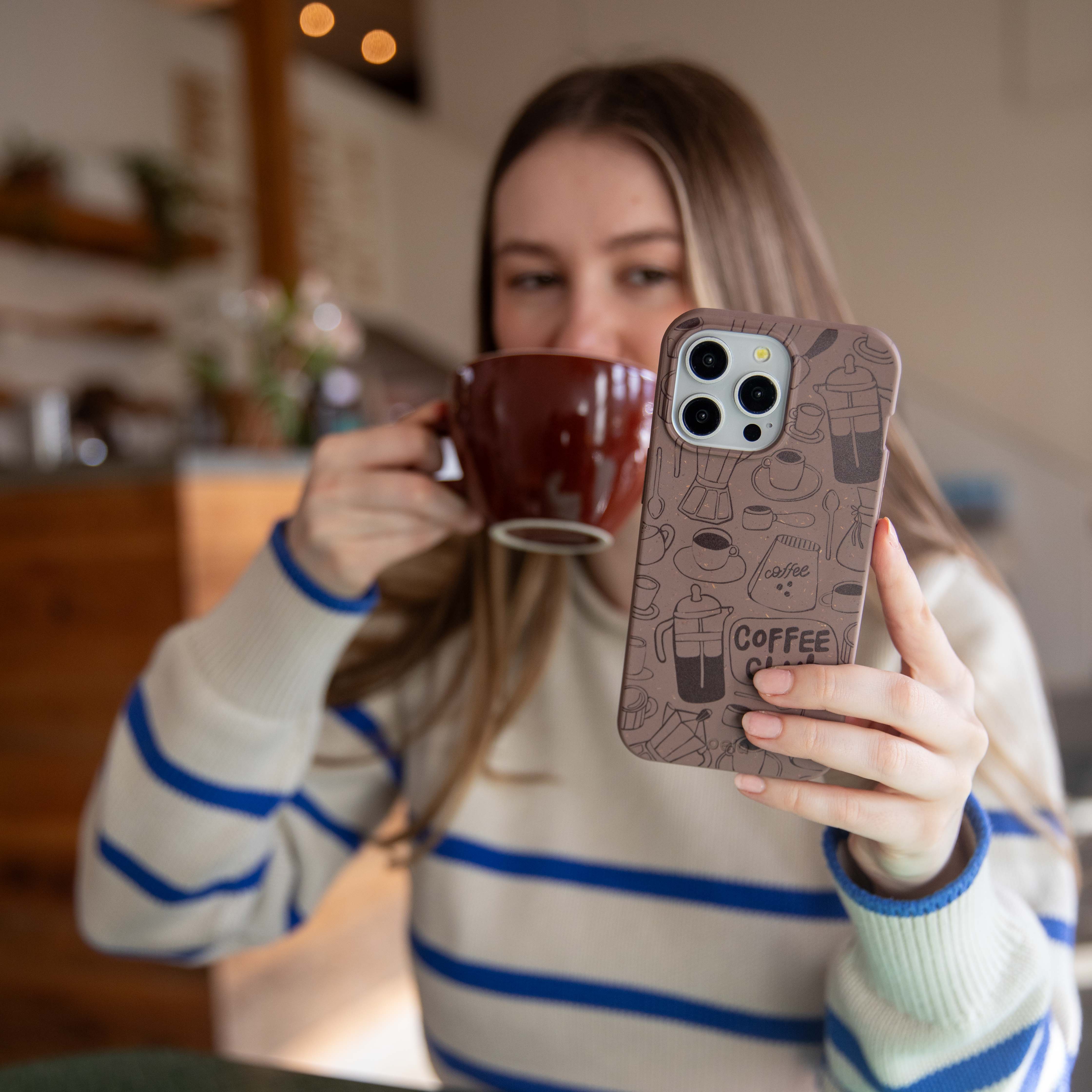 Chocolate Brown Coffee Club Google Pixel 8 Case - Image 5