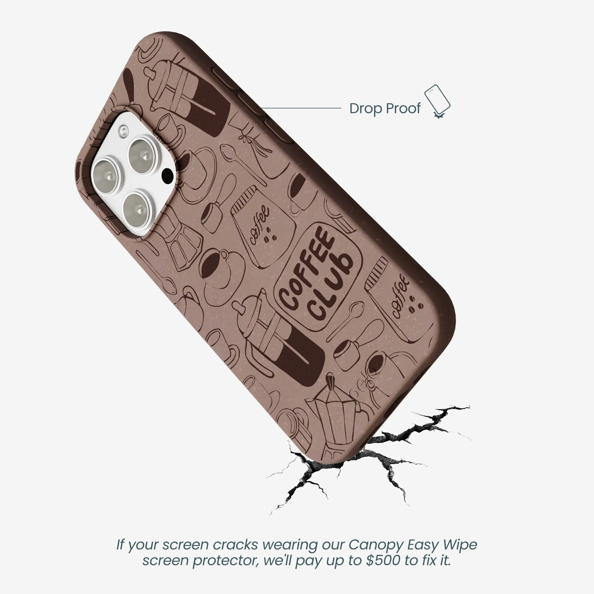 Chocolate Brown Coffee Club iPhone 16 Pro Max Case - Image 5