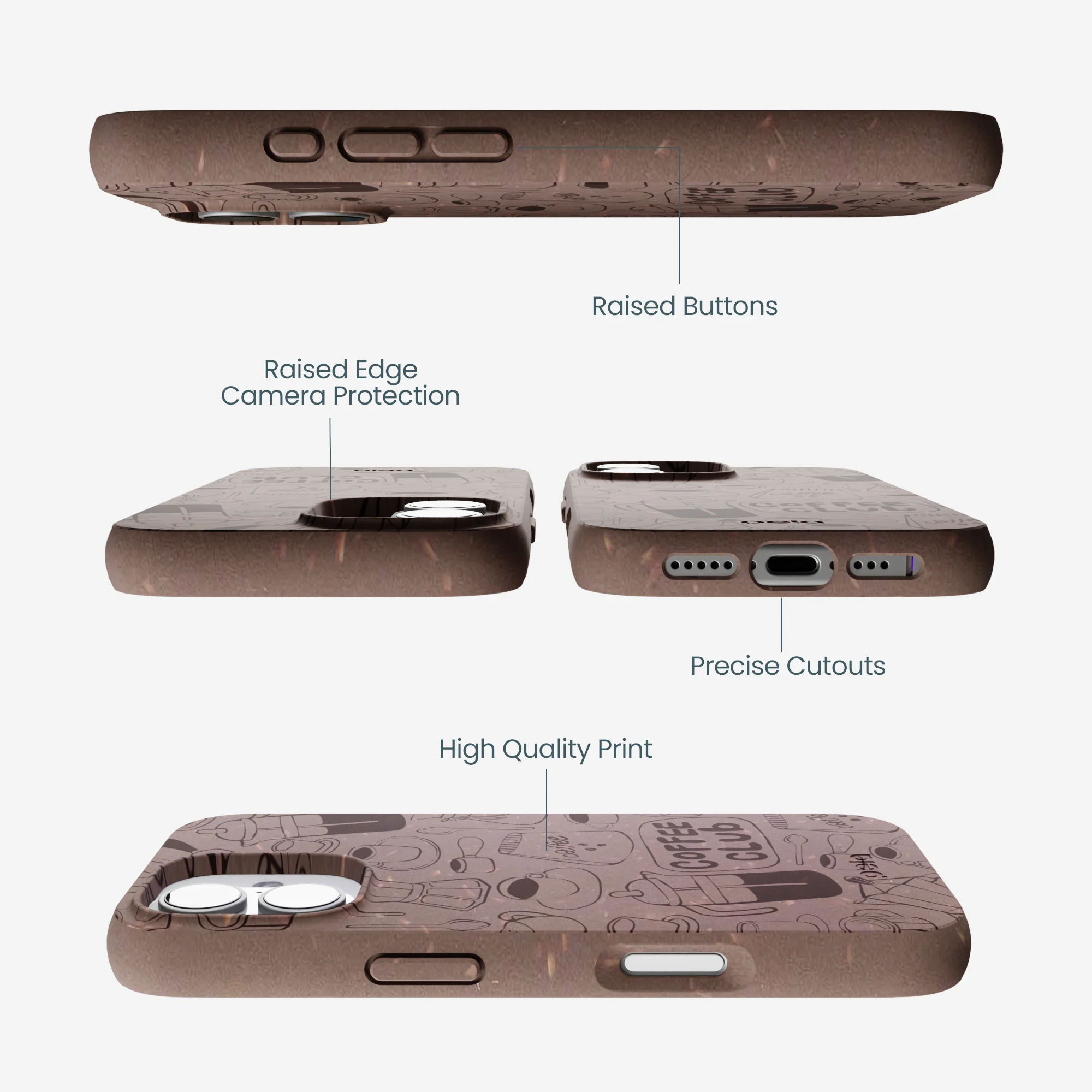 Chocolate Brown Coffee Club iPhone 17 Case - Image 2