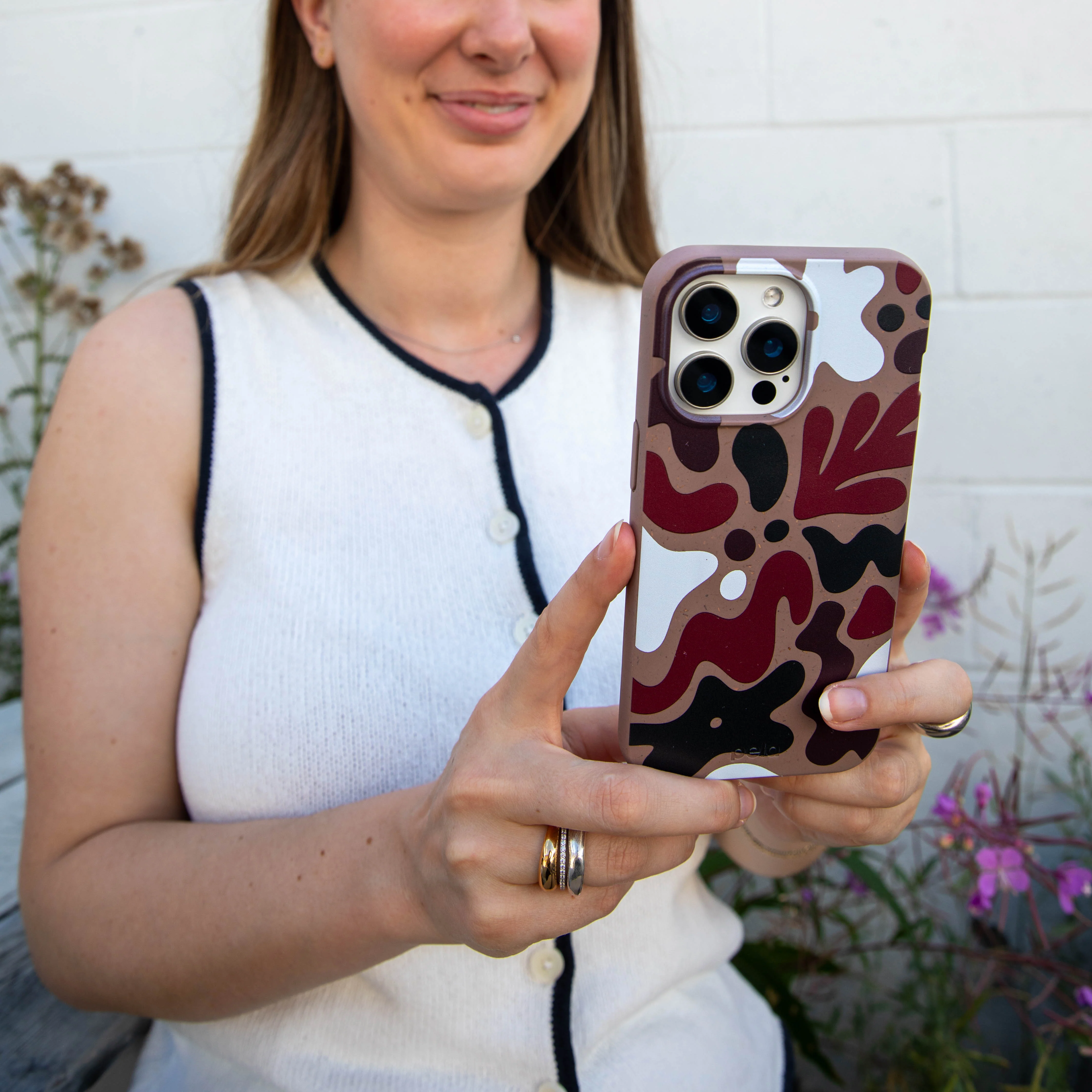 Chocolate Brown Earthy Curves iPhone 14 Case - Image 5