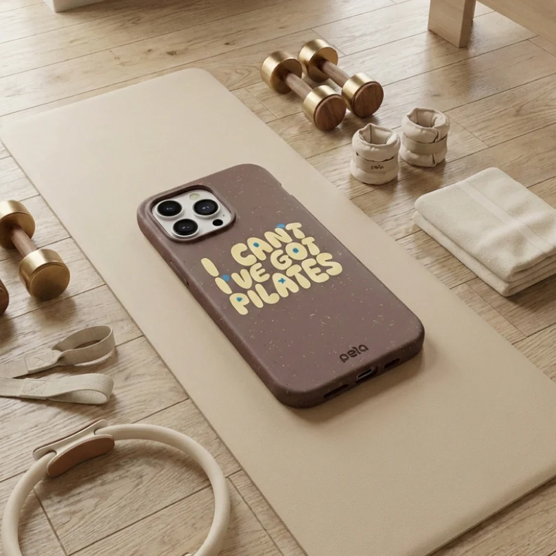 Chocolate Brown Ive got Pilates iPhone 13 Pro Max Case - Image 5