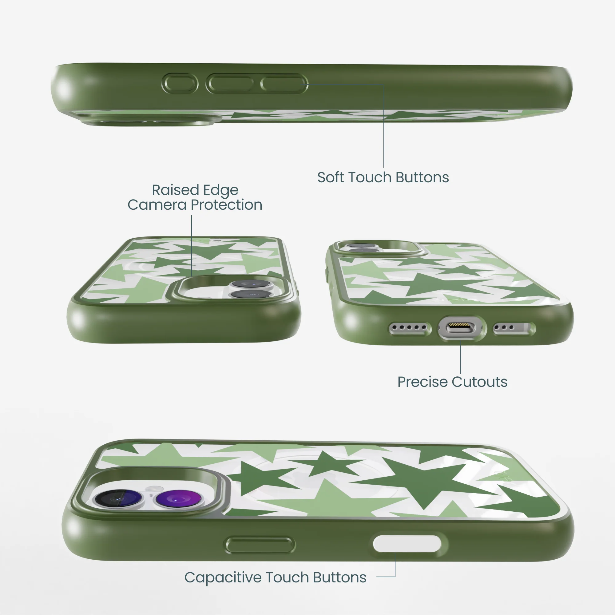Clear Green Glow iPhone 17 Case With Forest Floor Ridge (MagSafe included) - Image 3