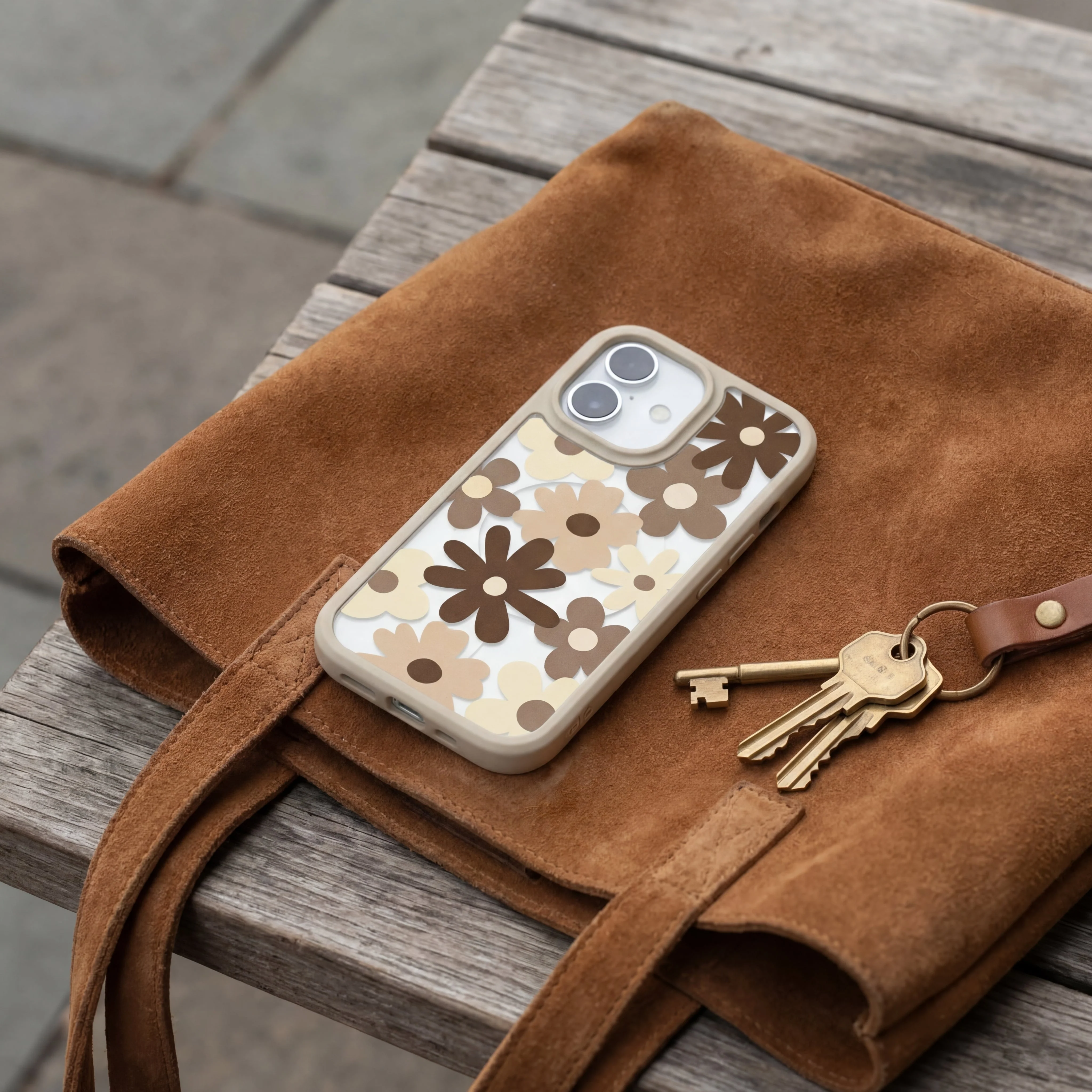 Clear Mocha Poppy iPhone 17 Case With London Fog Ridge (MagSafe included) - Image 2