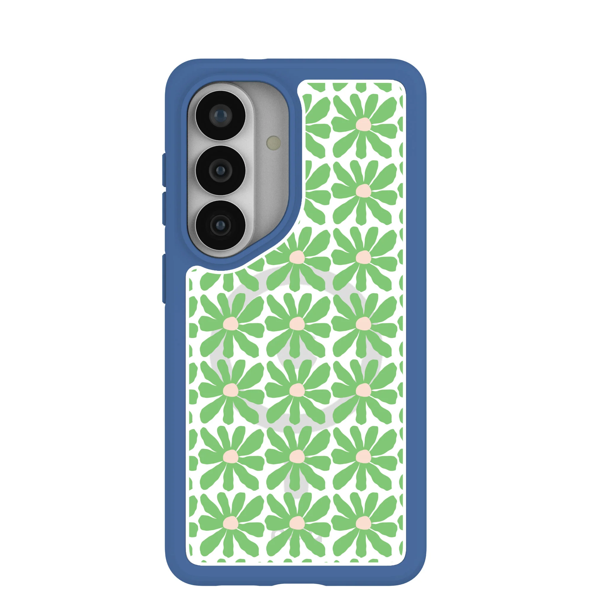 Clear Flower Child Samsung Galaxy S26 Case With True Blue Ridge (Magnetic Charging included)