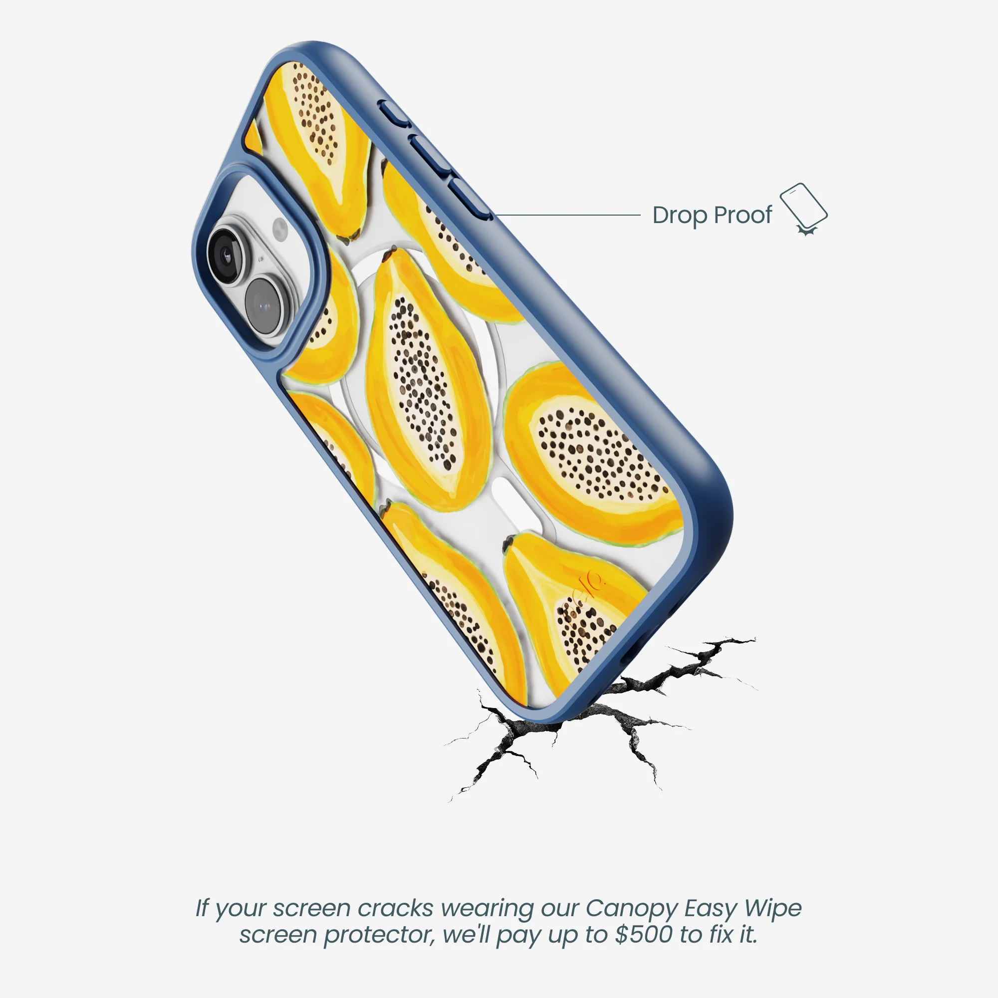 Clear Juicy Papayas iPhone 17 Case With True Blue Ridge (MagSafe included) - Image 5