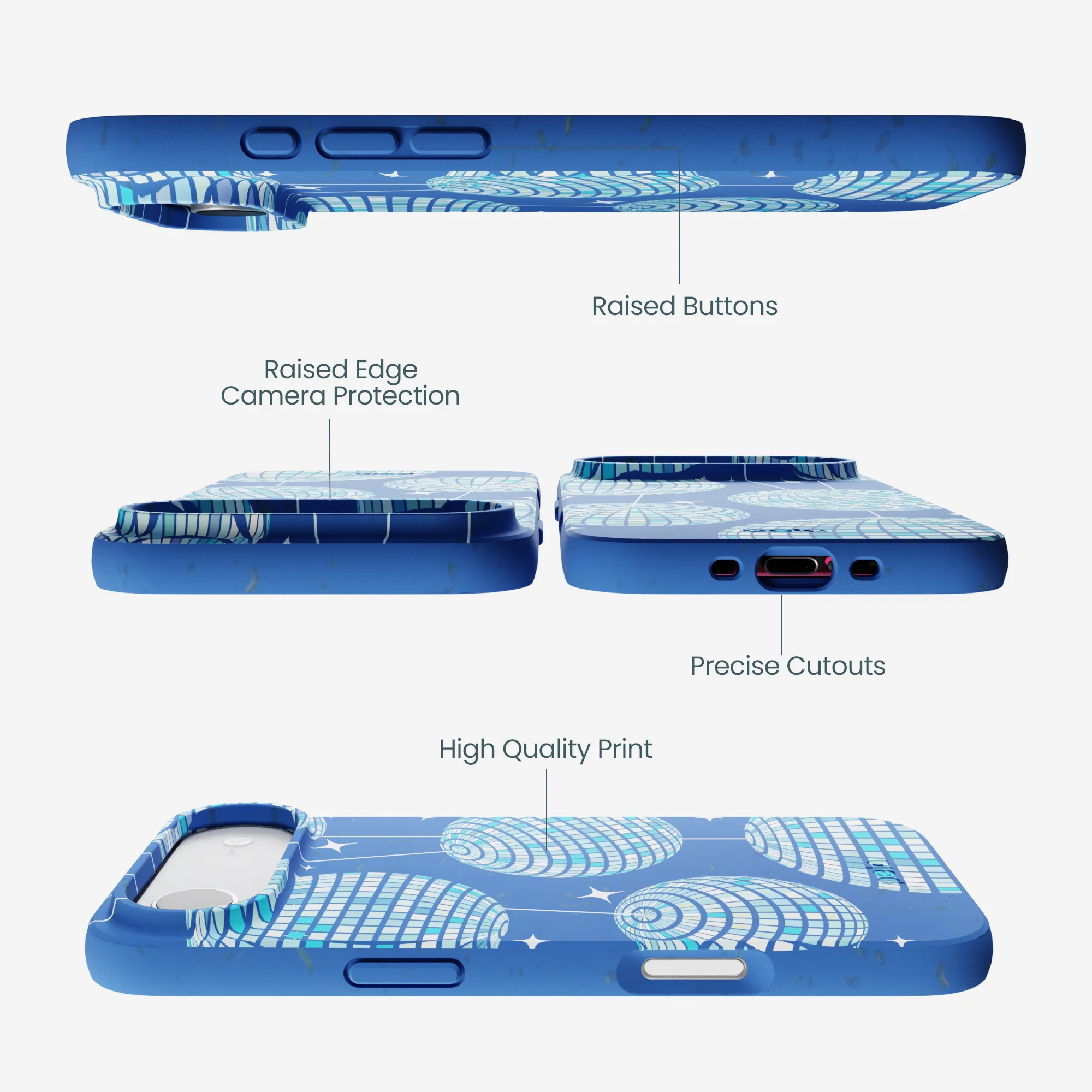 Electric Blue Blue Groove iPhone Air Case - Image 3
