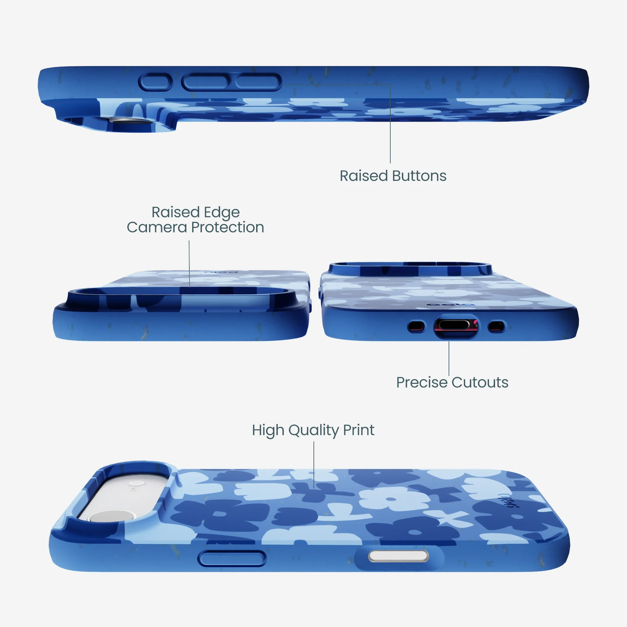 Electric Blue Daydream Blooms iPhone Air Case - Image 3