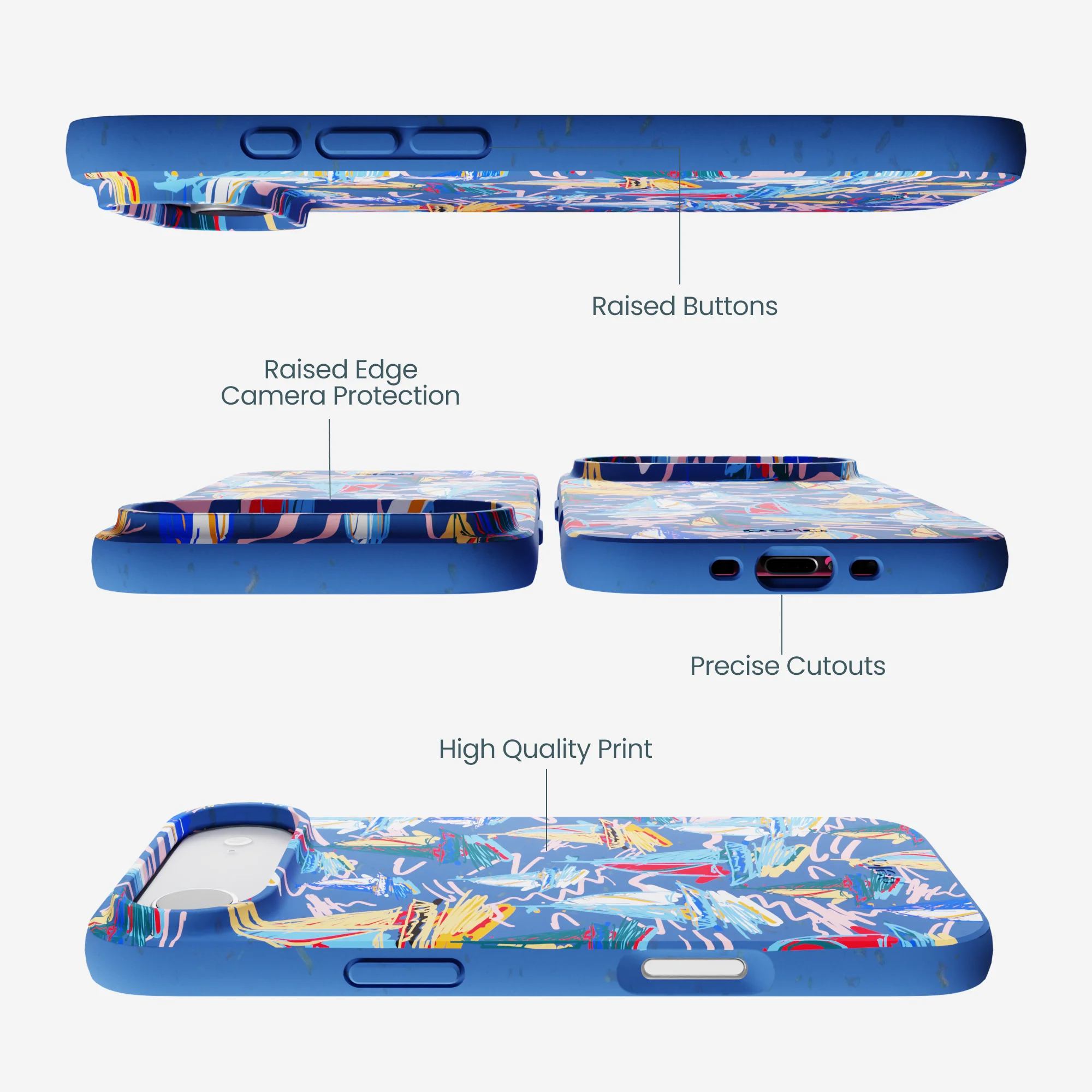 Electric Blue Dockside Dreams iPhone Air Case - Image 2