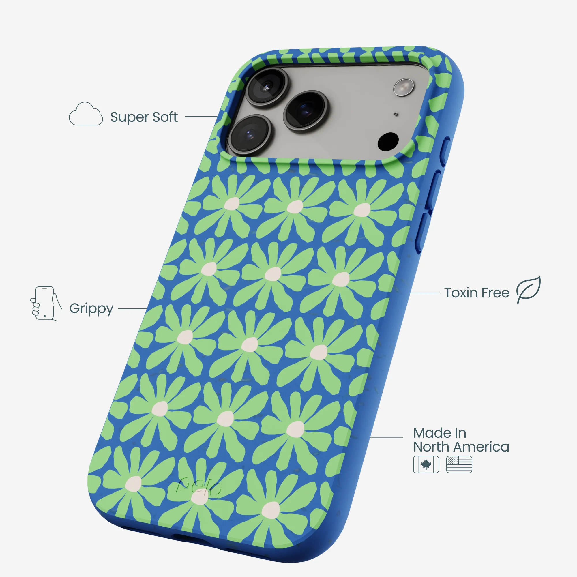 Electric Blue Flower Child iPhone 17 Pro Max Case - Image 3