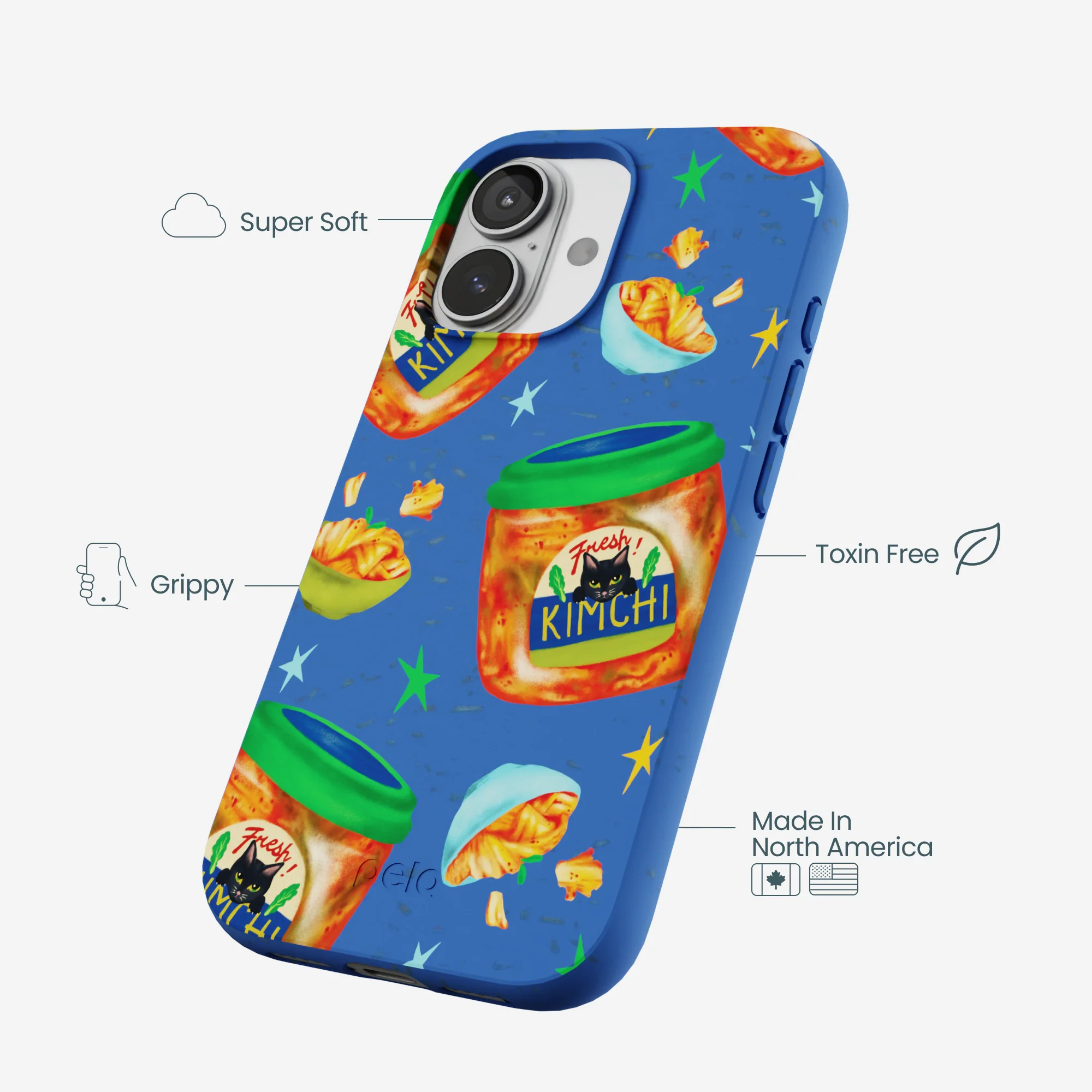 Electric Blue Kimchi Club iPhone 17 Case - Image 3