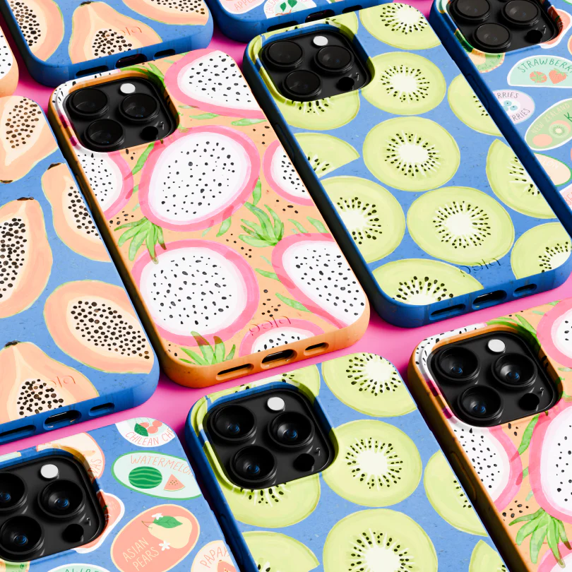 Electric Blue Kiwi Slices iPhone 12/ iPhone 12 Pro Case - Image 7