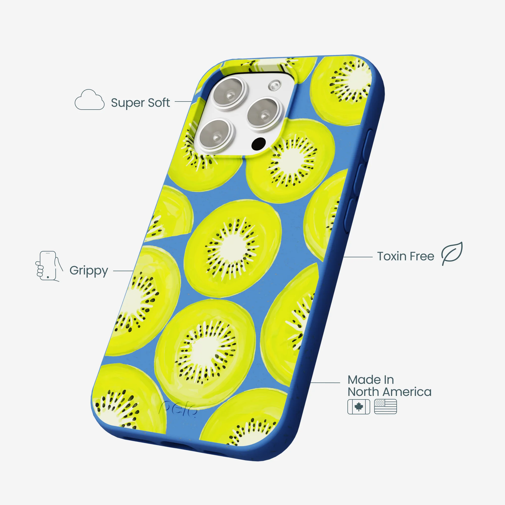 Electric Blue Kiwi Slices iPhone 16 Pro Max Case - Image 4
