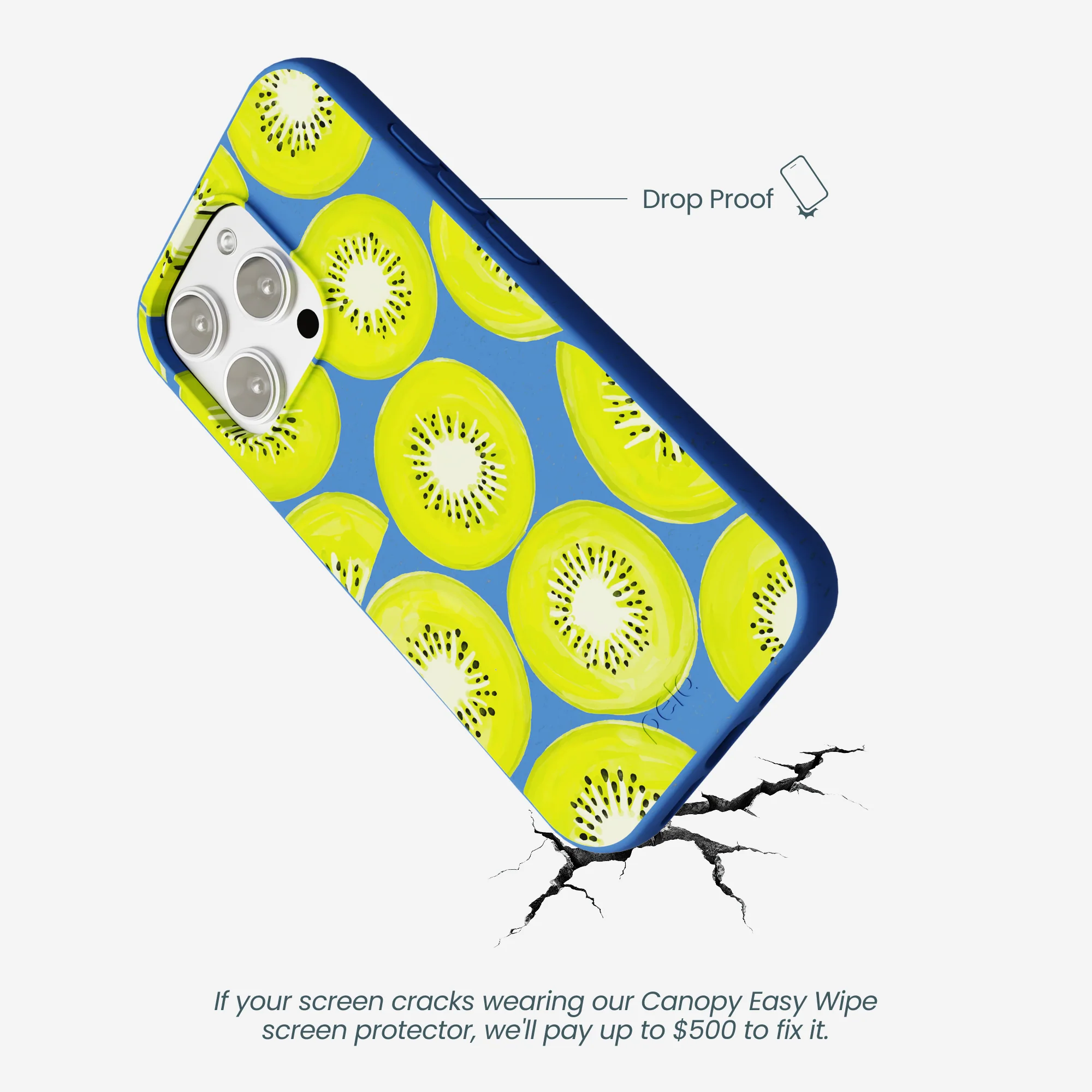 Electric Blue Kiwi Slices iPhone 16 Pro Max Case - Image 5
