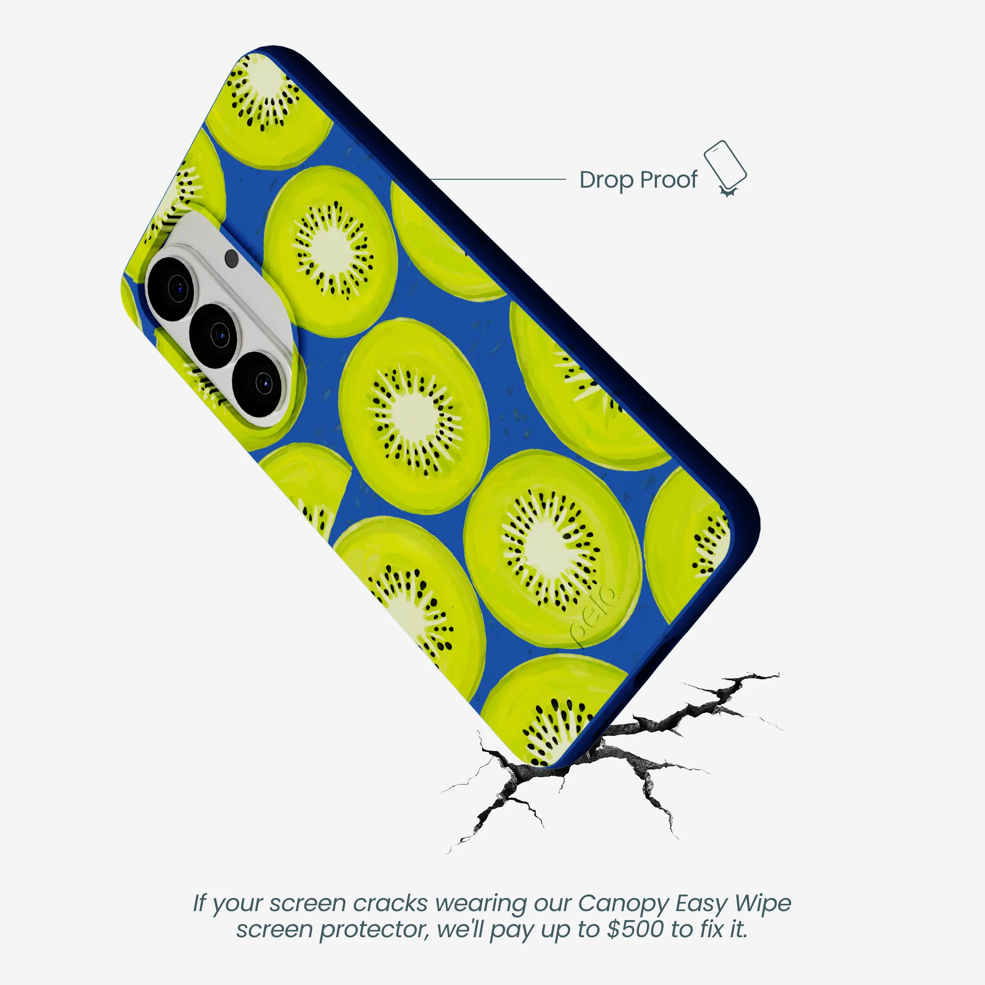 Electric Blue Kiwi Slices Samsung Galaxy S26 Case - Image 5