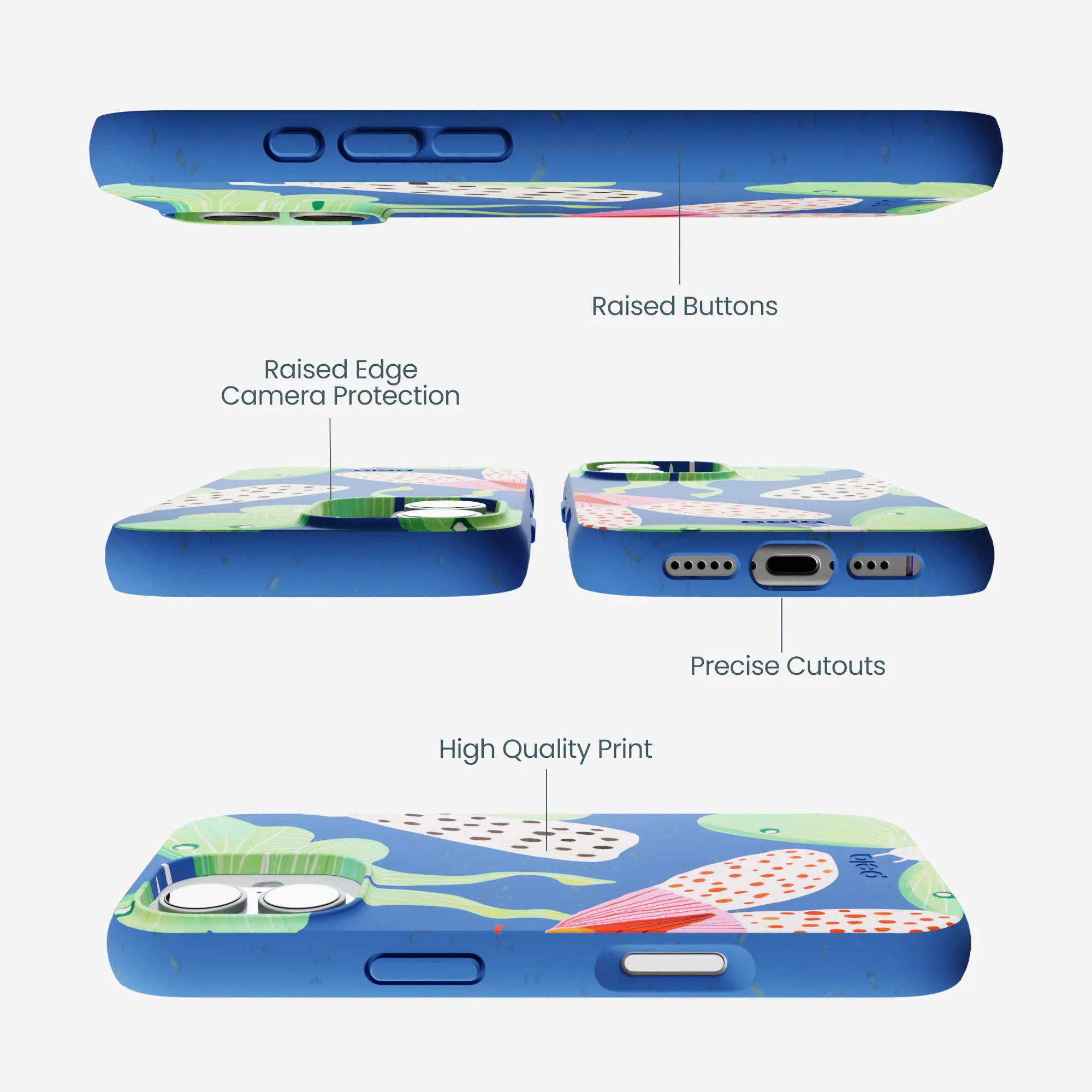 Electric Blue Mothopia iPhone 17 Case - Image 3