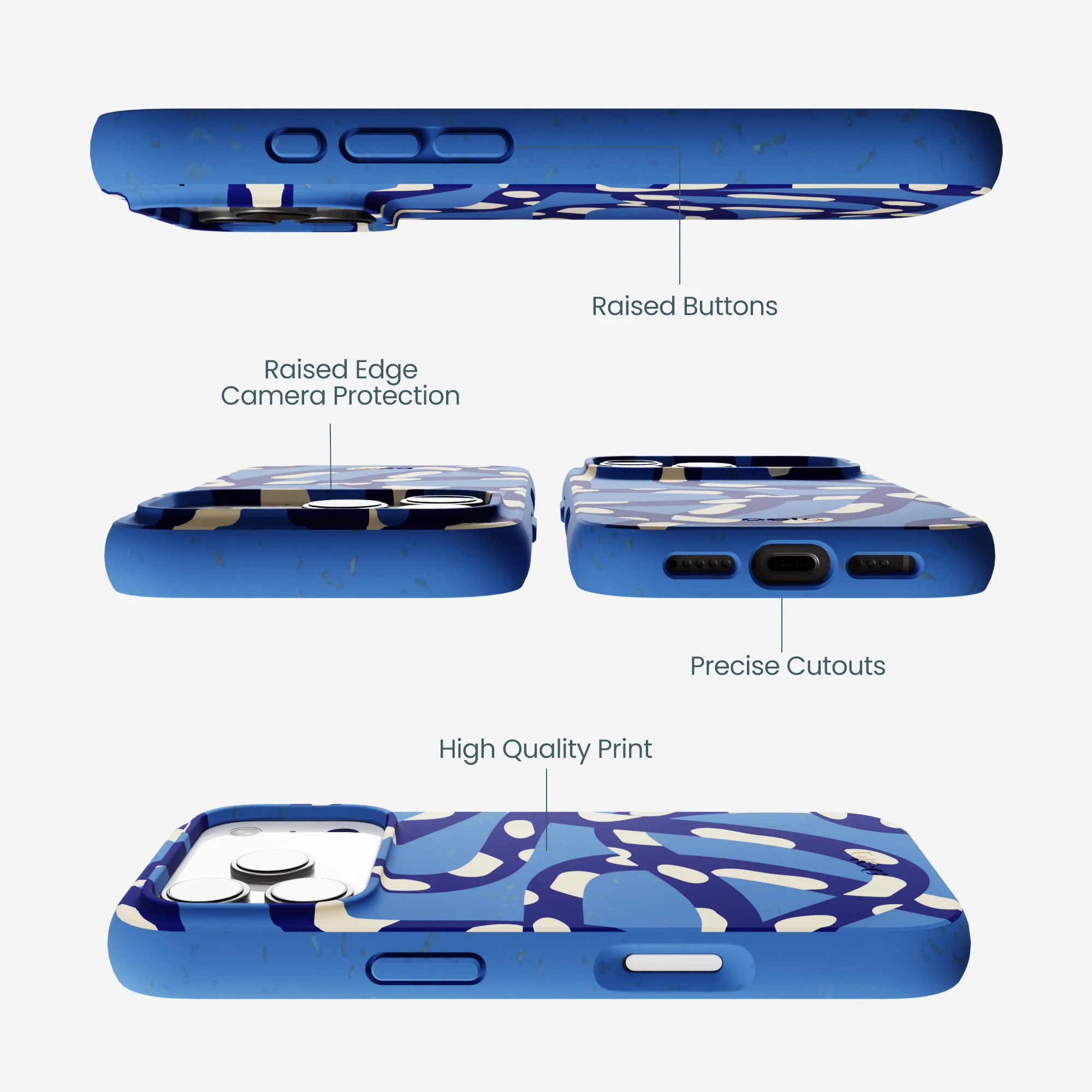 Electric Blue Noodles iPhone 17 Pro Case - Image 3