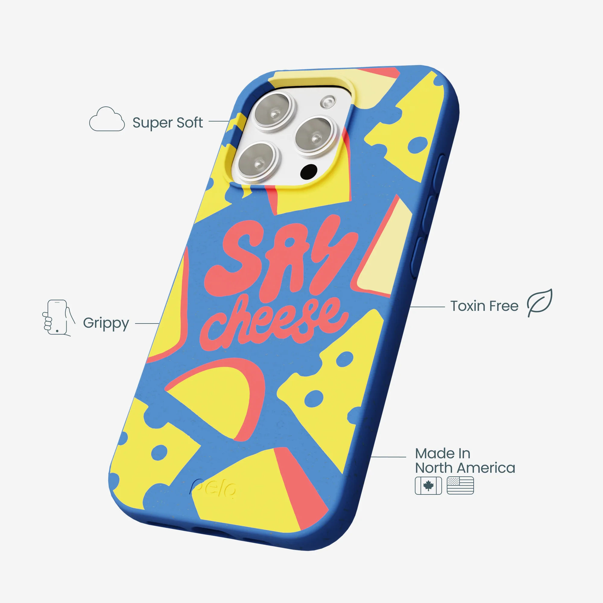 Electric Blue Say Cheese iPhone 16 Pro Max Case - Image 4