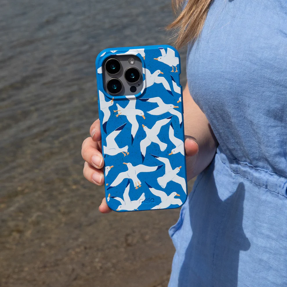 Electric Blue Seagulls iPhone 12/ iPhone 12 Pro Case - Image 6