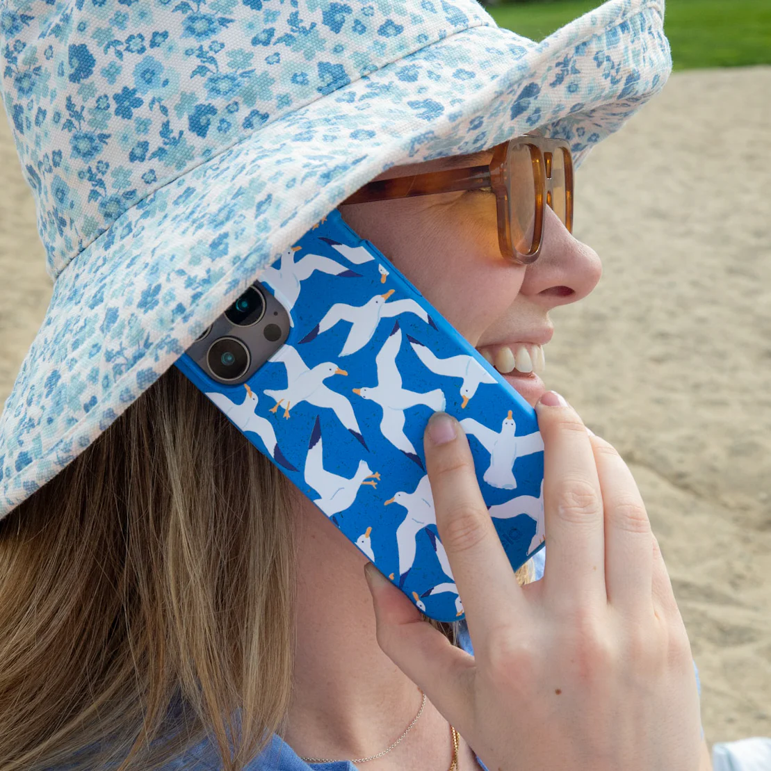 Electric Blue Seagulls iPhone 14 Pro Max Case - Image 5