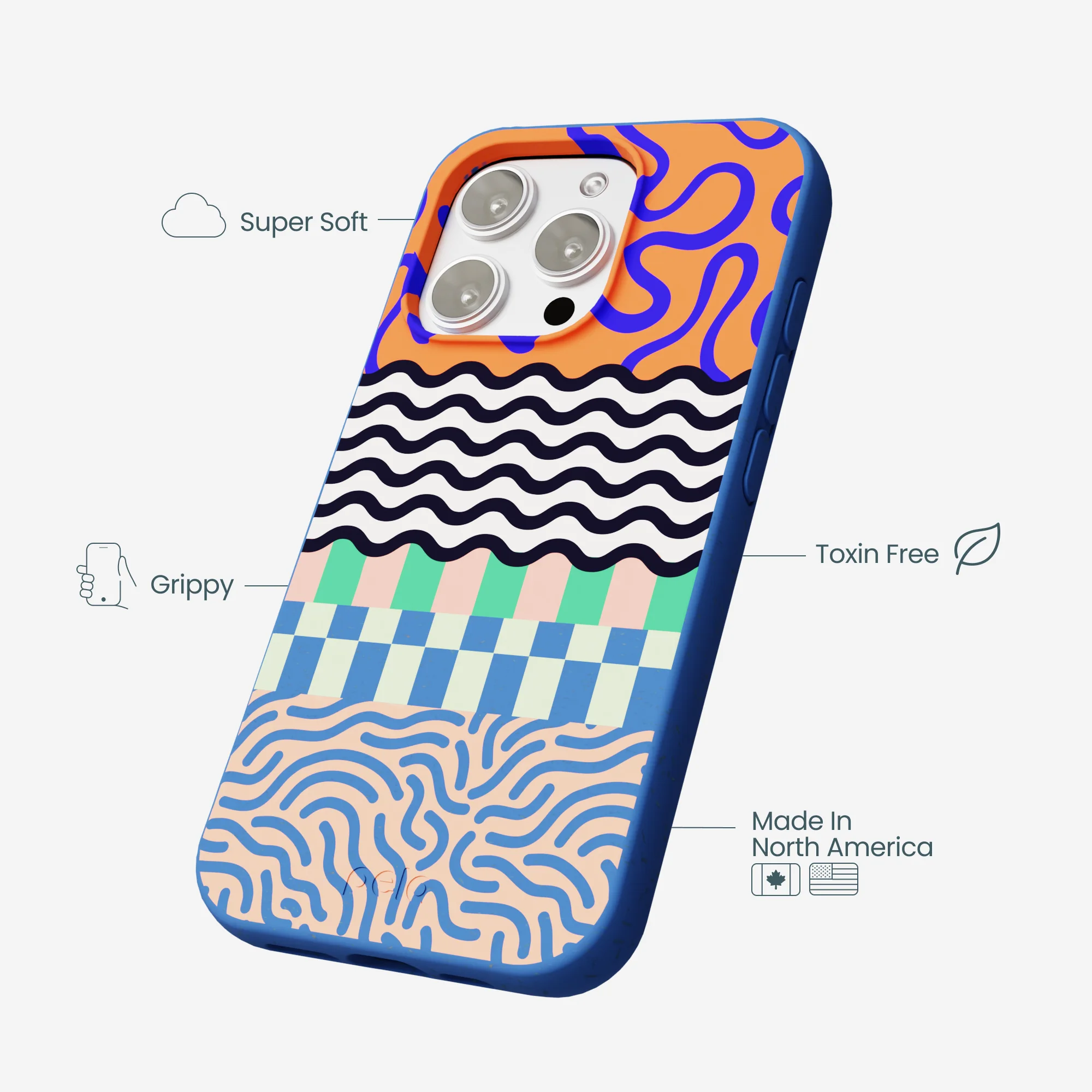 Electric Blue Tangerine Mix iPhone 16 Pro Max Case - Image 4