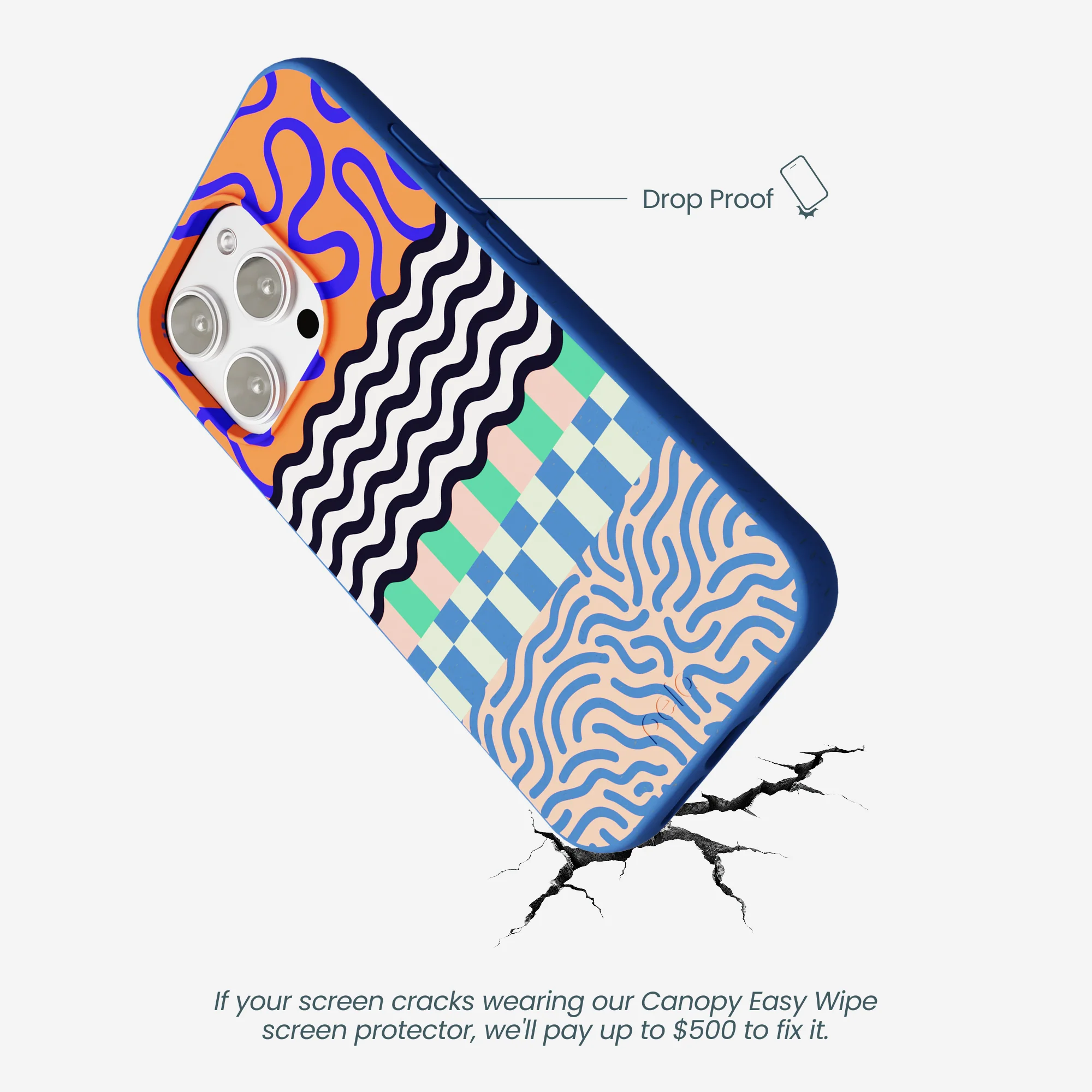 Electric Blue Tangerine Mix iPhone 16 Pro Max Case - Image 5