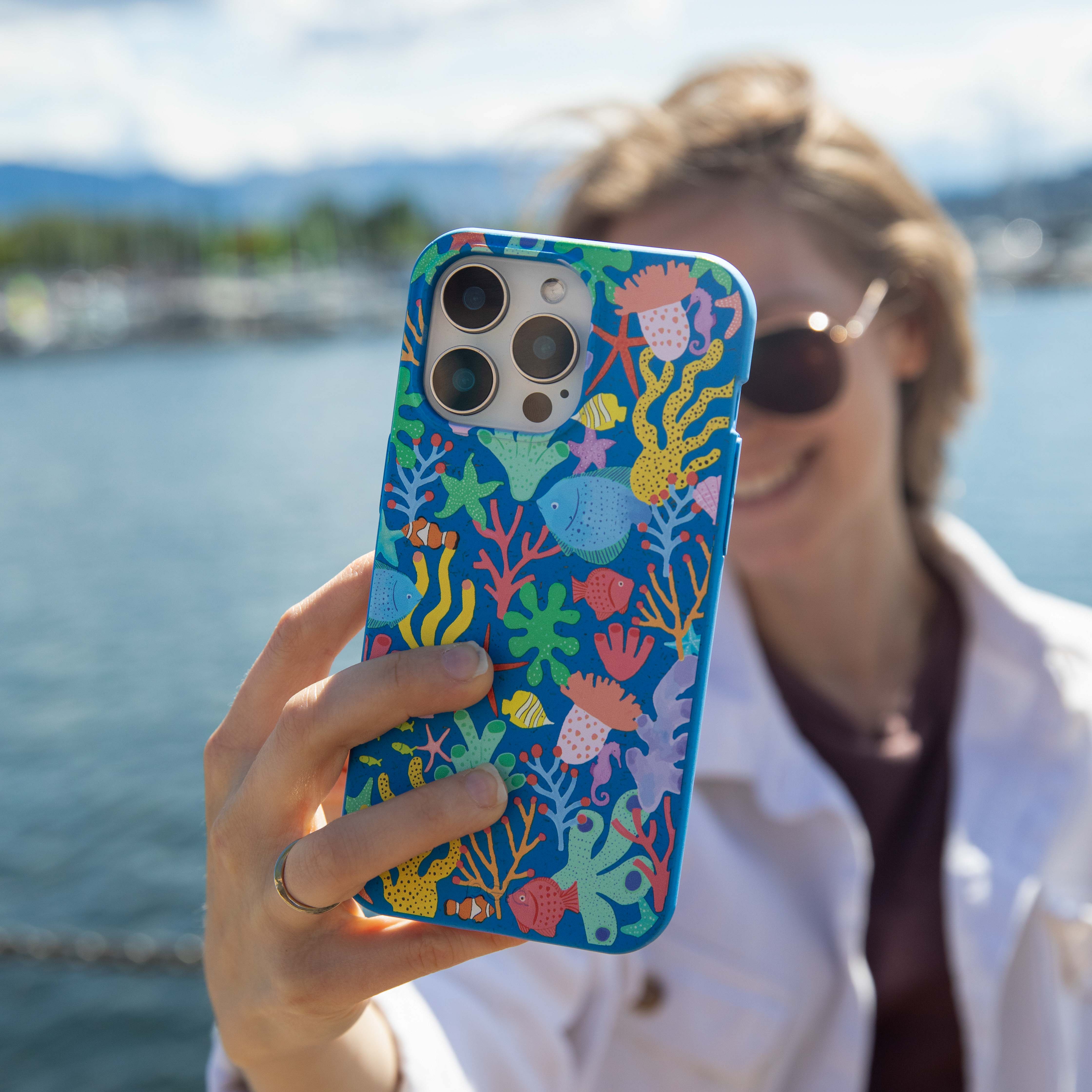 Electric Blue Underwater Blooms Google Pixel 10a Case - Image 2