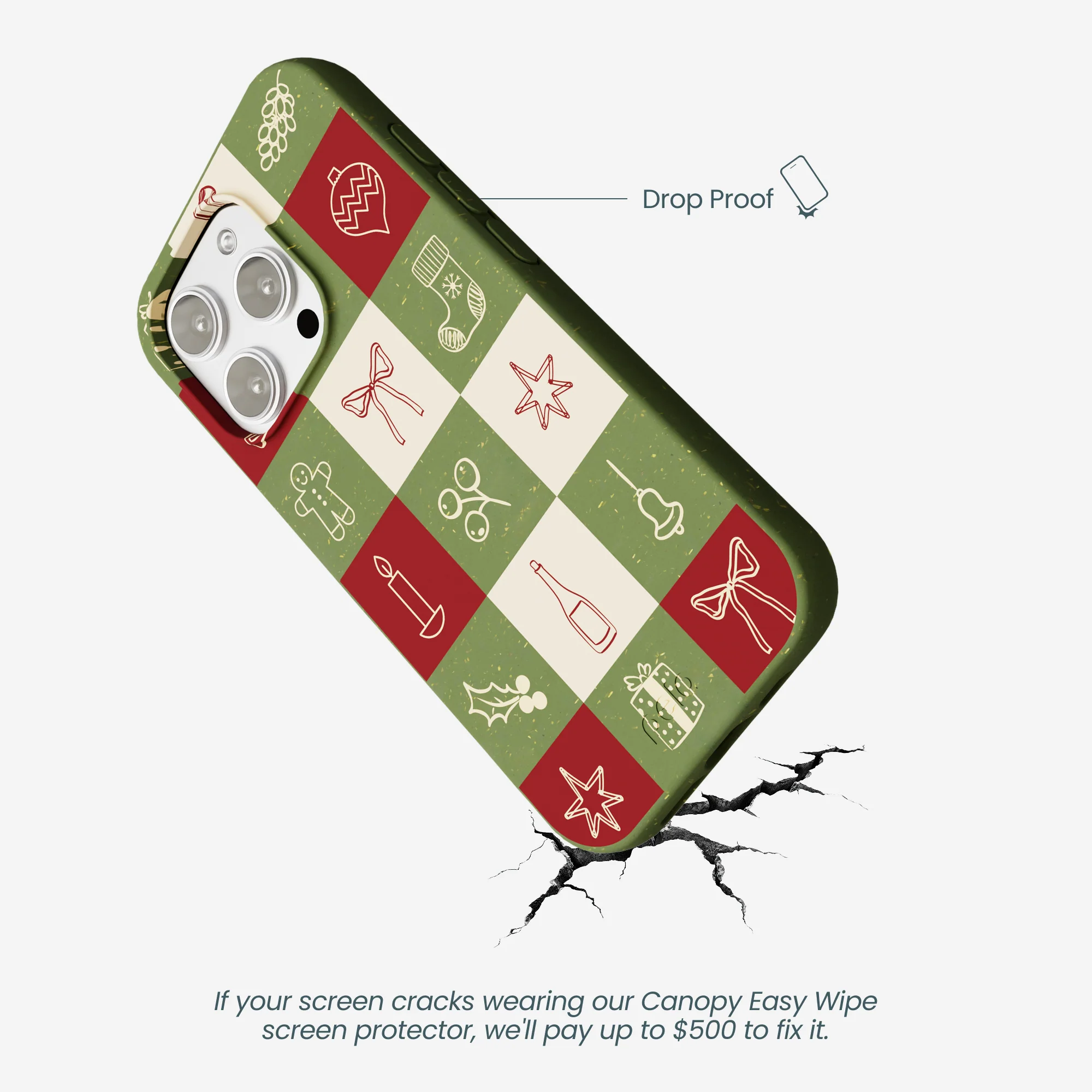 Forest Floor Holiday Squares iPhone 16 Pro Max Case - Image 5