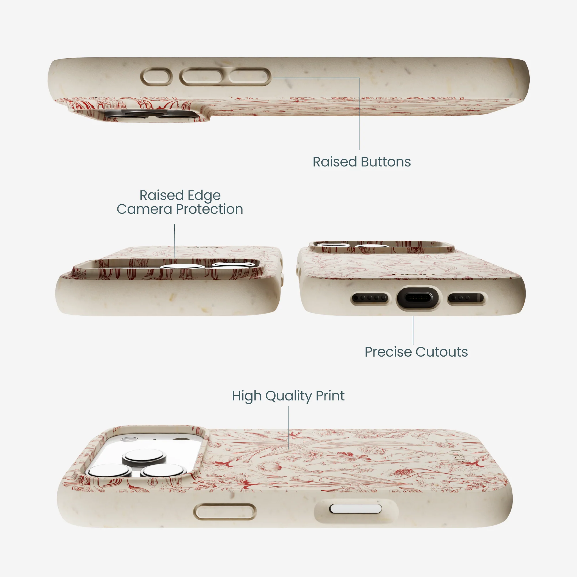 London Fog Crimson Bouquet iPhone 17 Pro Case - Image 3