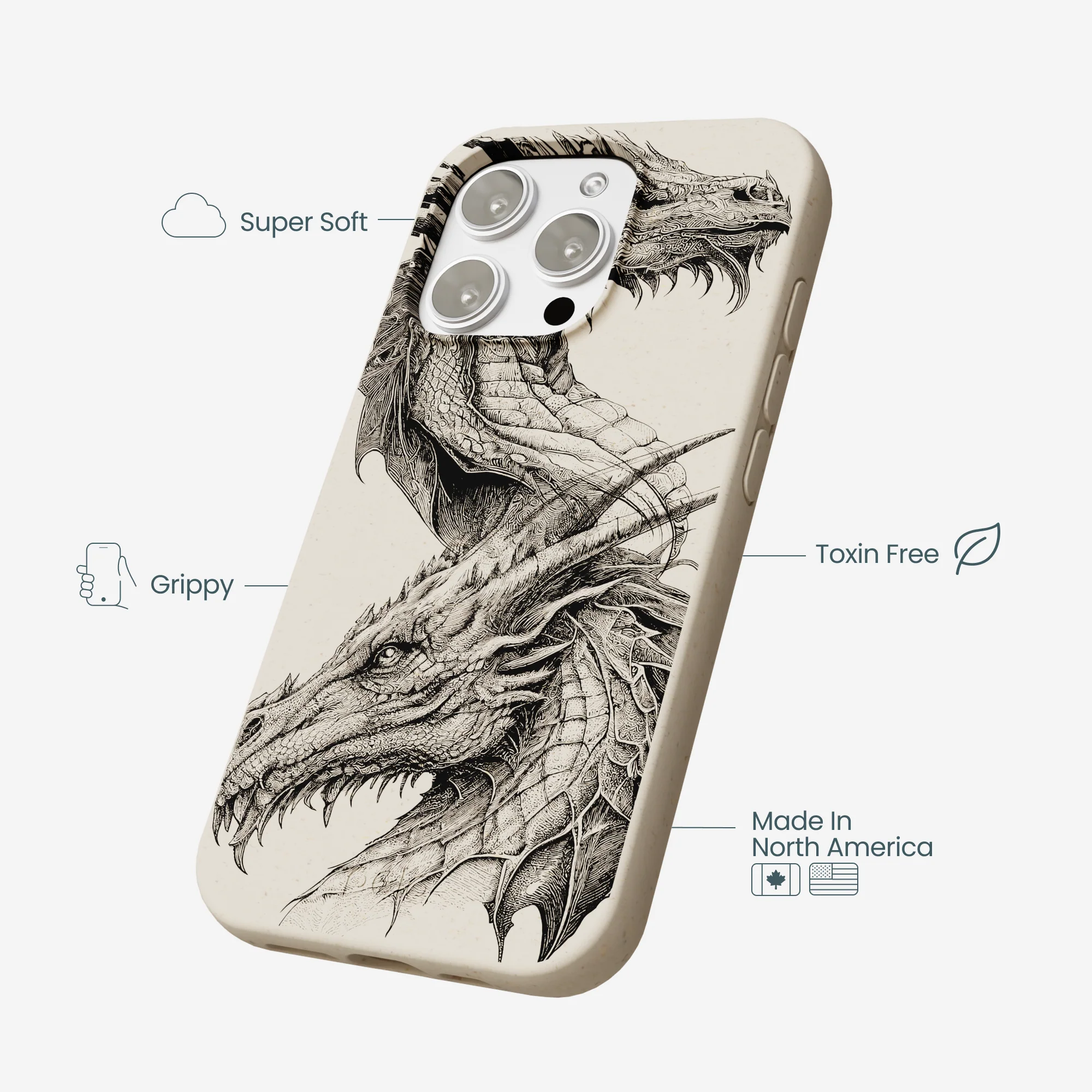 London Fog Twin Dragons iPhone 16 Pro Max Case - Image 4